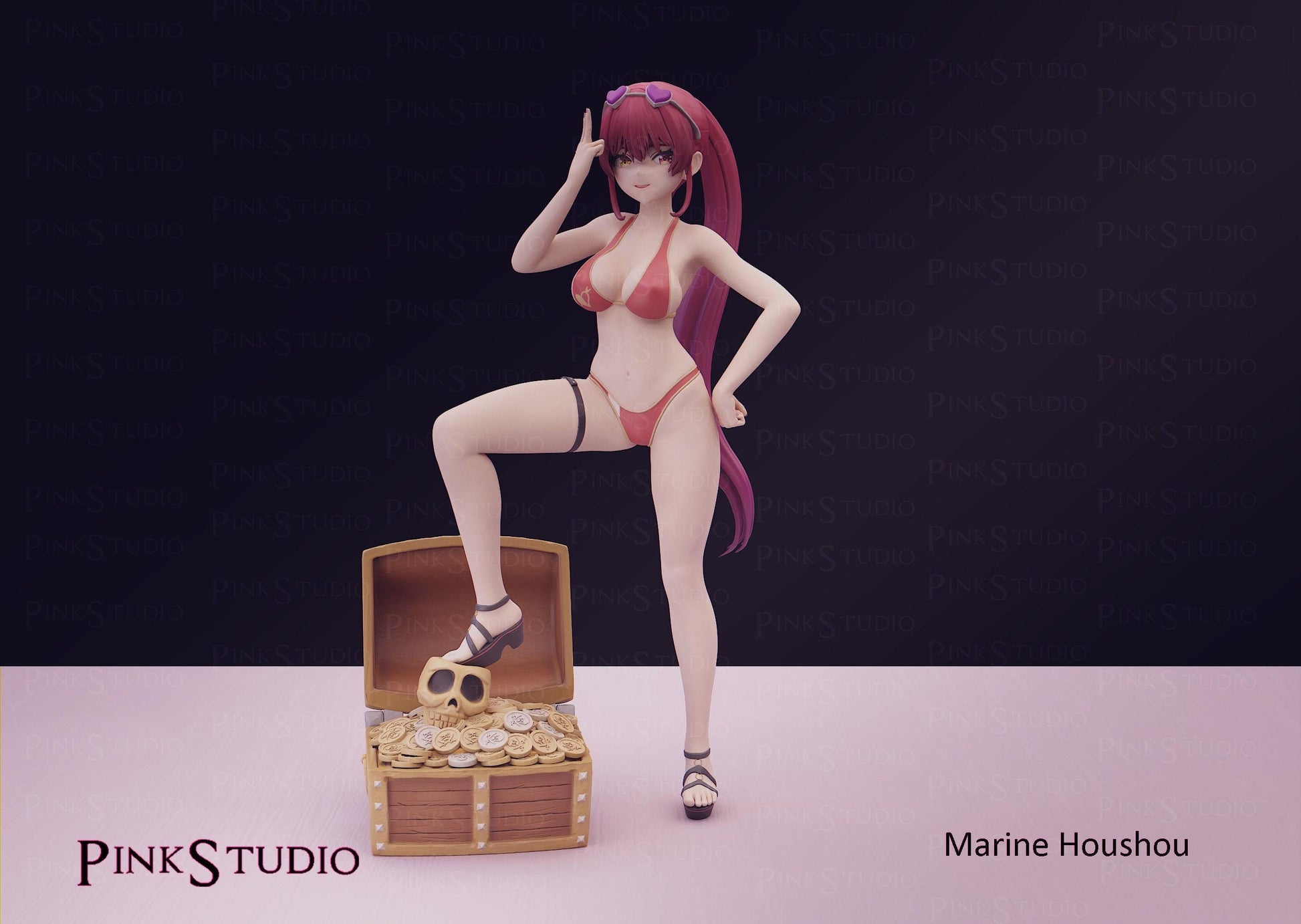 Hololive Inspired Fanart Marine Houshou Resin Model Kit 19cm