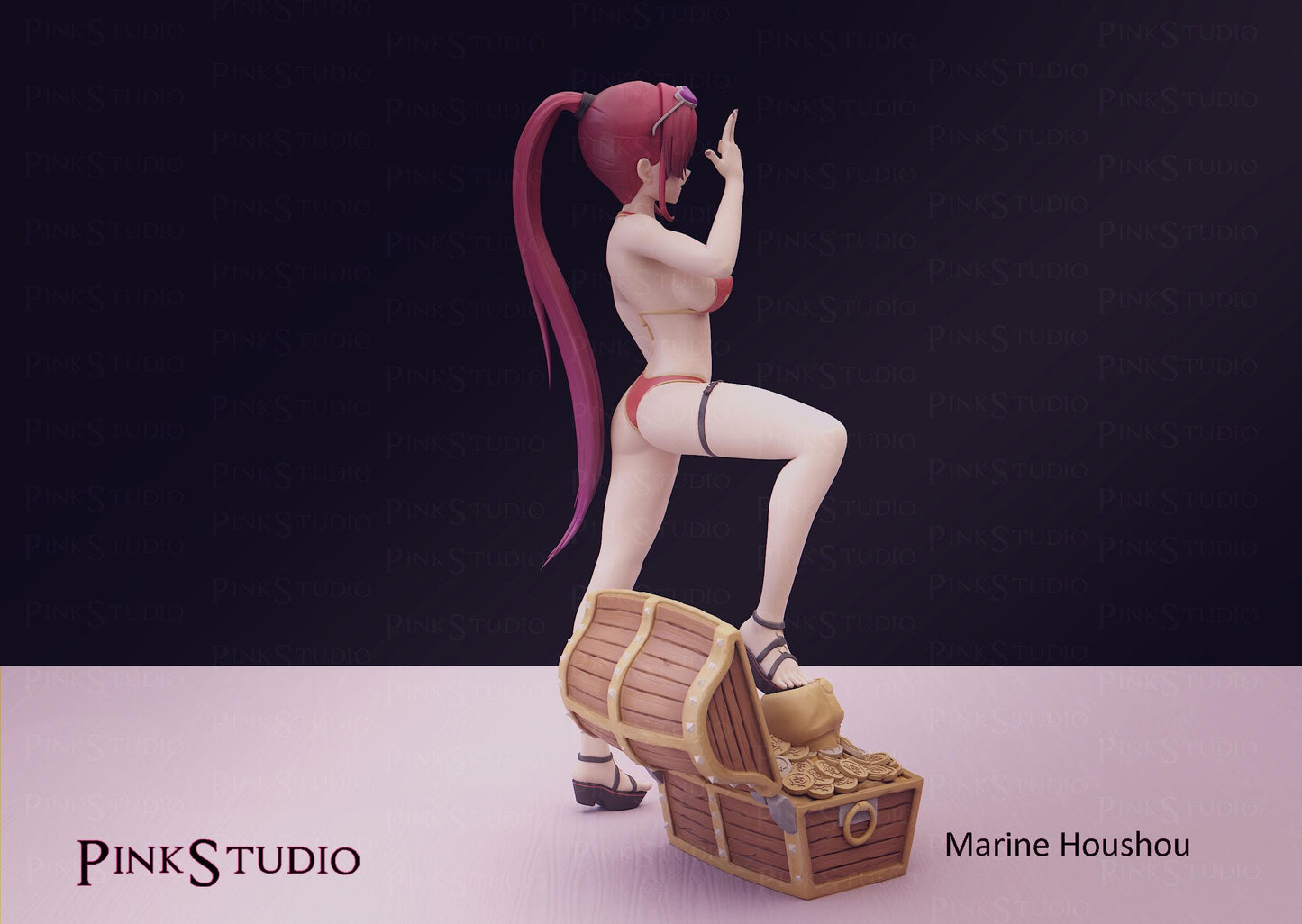 Hololive Inspired Fanart Marine Houshou Resin Model Kit 19cm