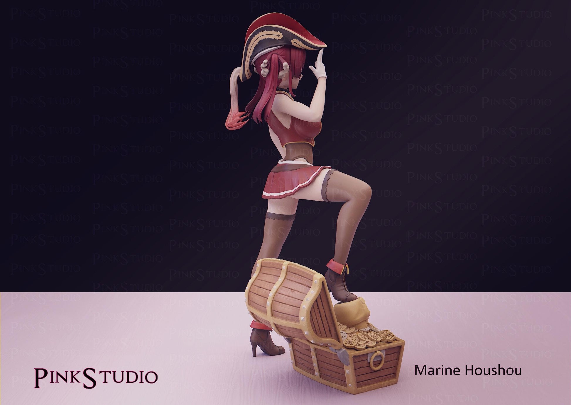 Hololive Inspired Fanart Marine Houshou Resin Model Kit 19cm