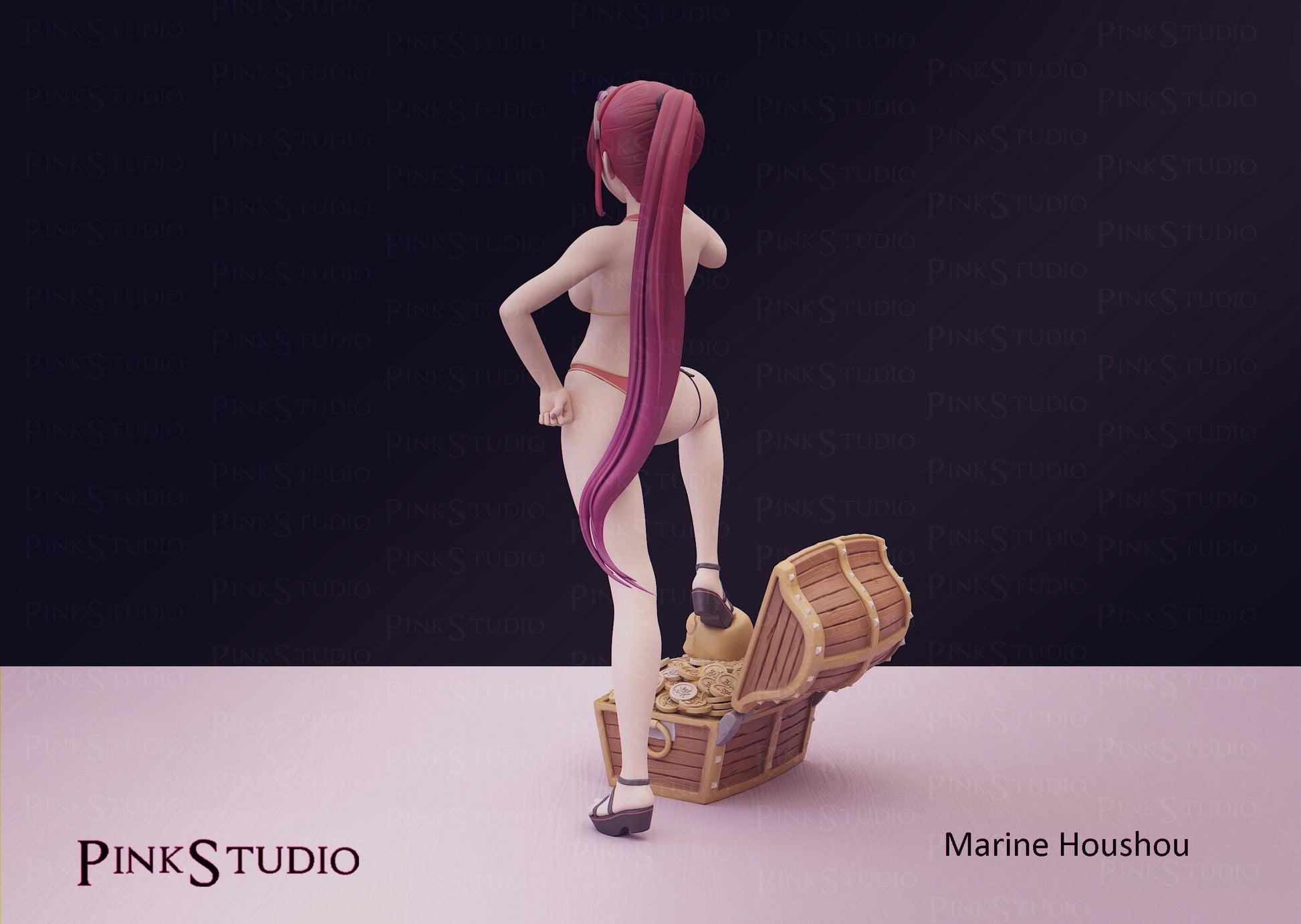 Hololive Inspired Fanart Marine Houshou Resin Model Kit 19cm