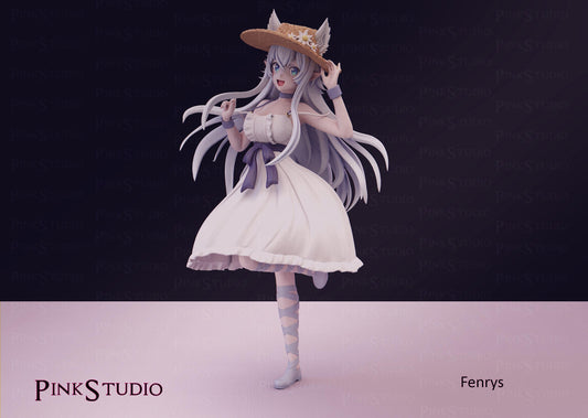 Chillin in Another World with Level 2 Cheats Inspired Fanart Fenrys Resin Model Kit 18cm