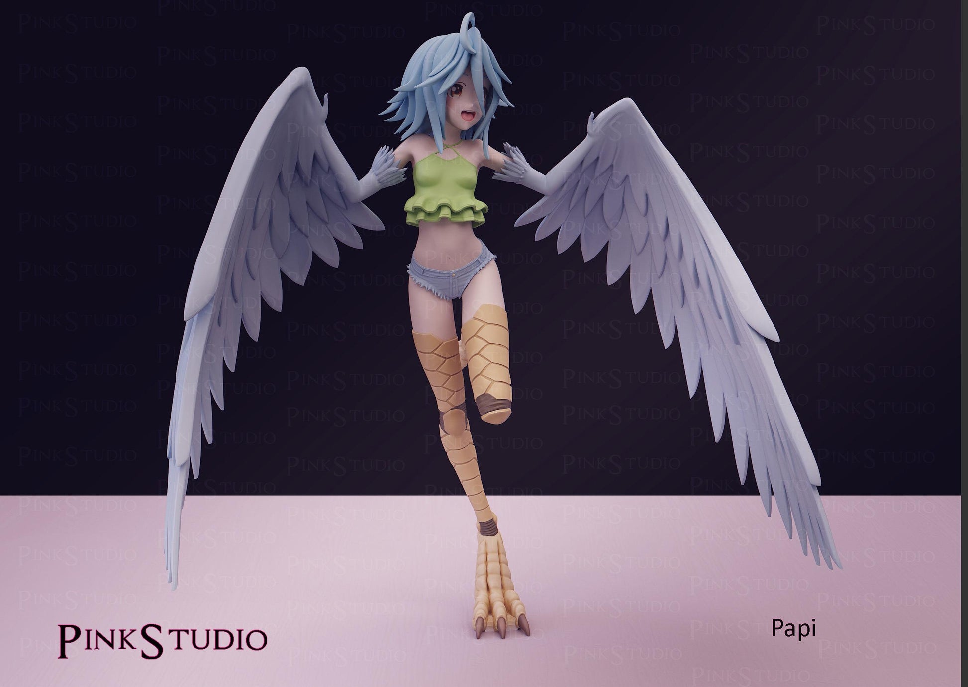 Monster Musume Inspired Fanart Papi the Harpy Resin Model Kit 17.5cm