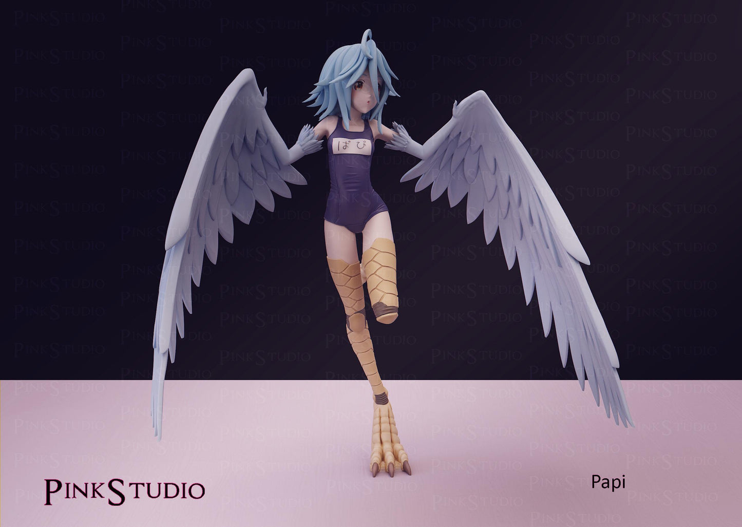 Monster Musume Inspired Fanart Papi the Harpy Resin Model Kit 17.5cm