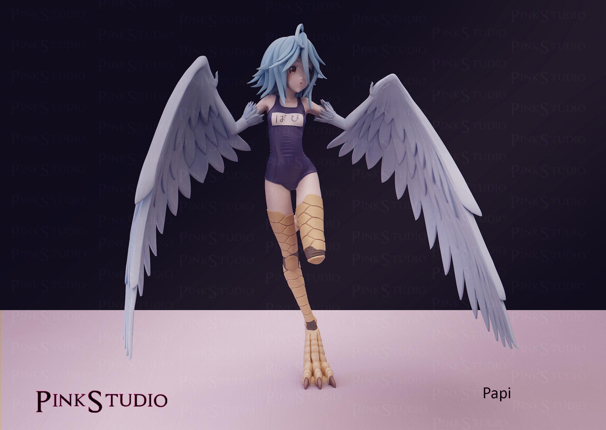 Monster Musume Inspired Fanart Papi the Harpy Resin Model Kit 17.5cm