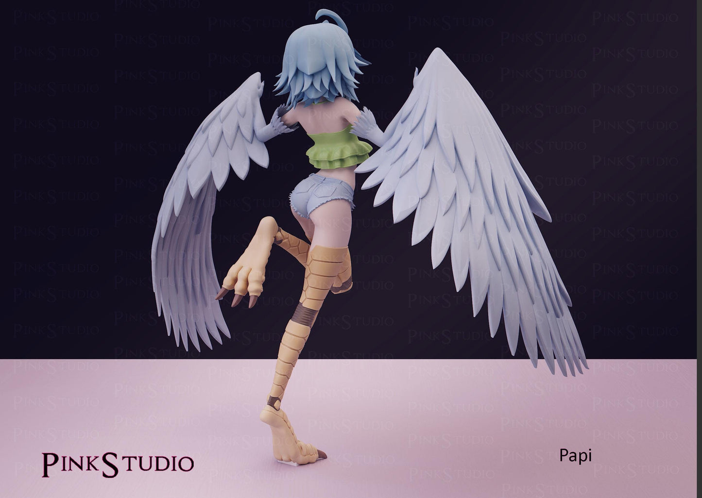 Monster Musume Inspired Fanart Papi the Harpy Resin Model Kit 17.5cm