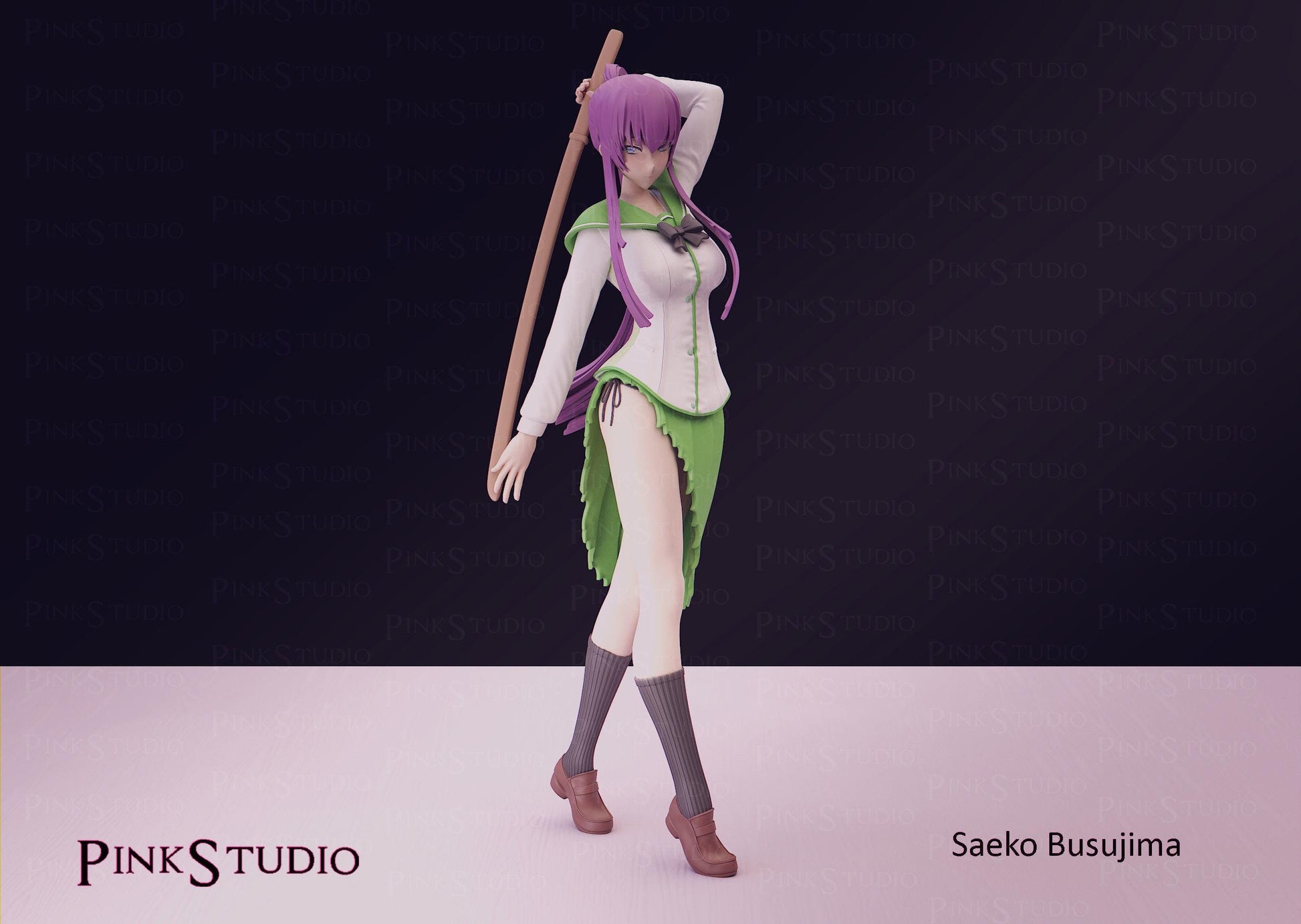 High School of the Dead Inspired Fanart HOTD - Saeko Busujima Resin Model Kit