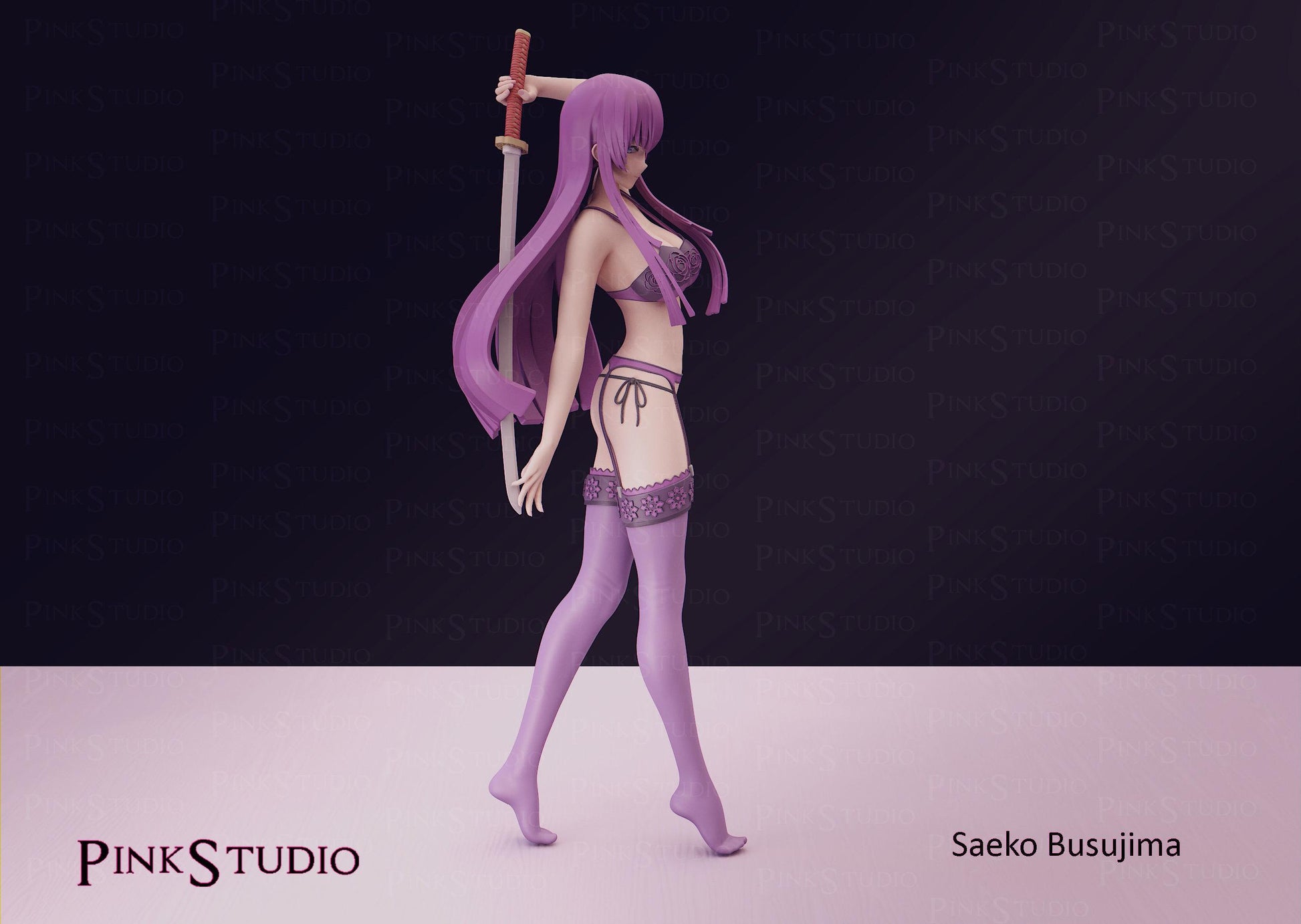 High School of the Dead Inspired Fanart HOTD - Saeko Busujima Resin Model Kit