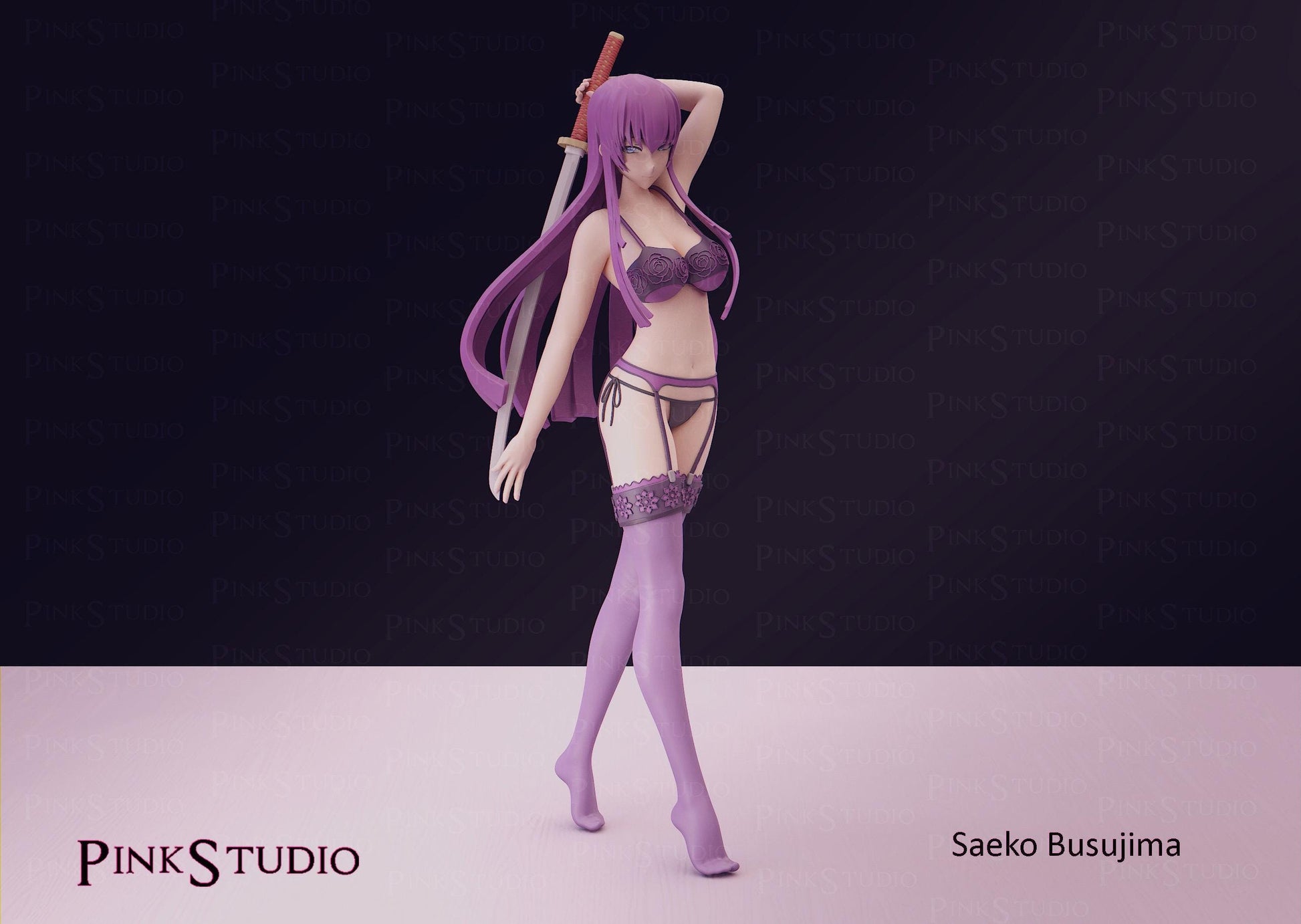 High School of the Dead Inspired Fanart HOTD - Saeko Busujima Resin Model Kit