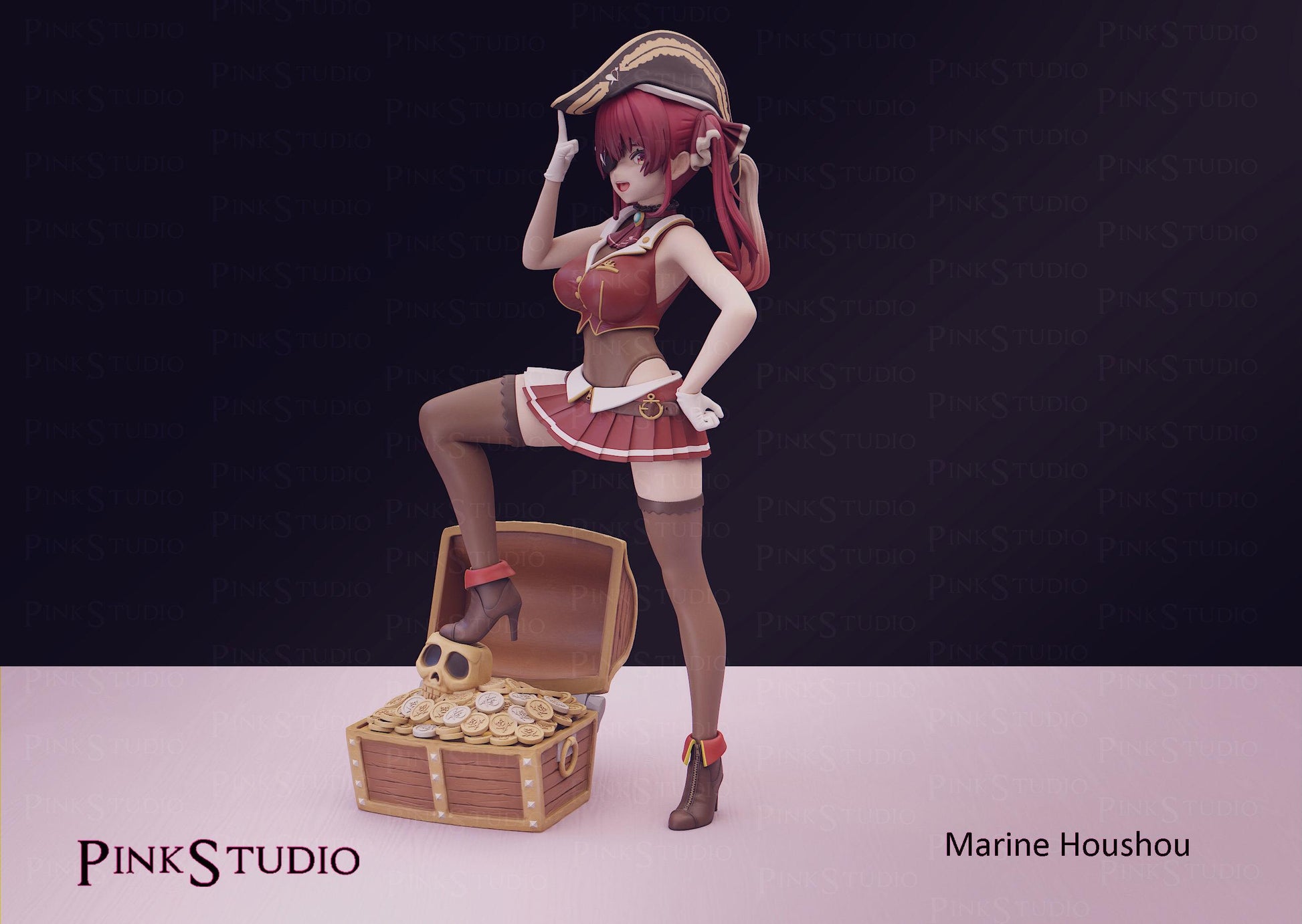 Hololive Inspired Fanart Marine Houshou Resin Model Kit 19cm