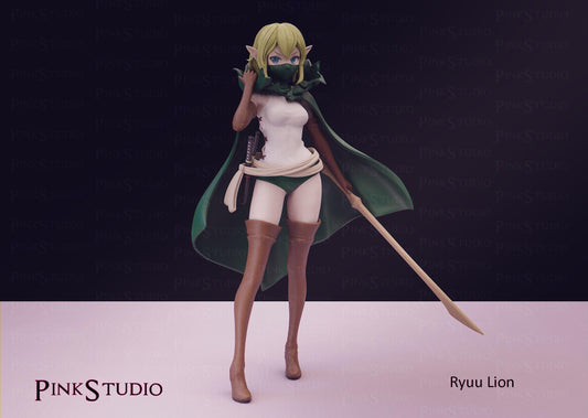 Danmachi Inspired Fanart Ryuu Lion Resin Model Kit 18cm