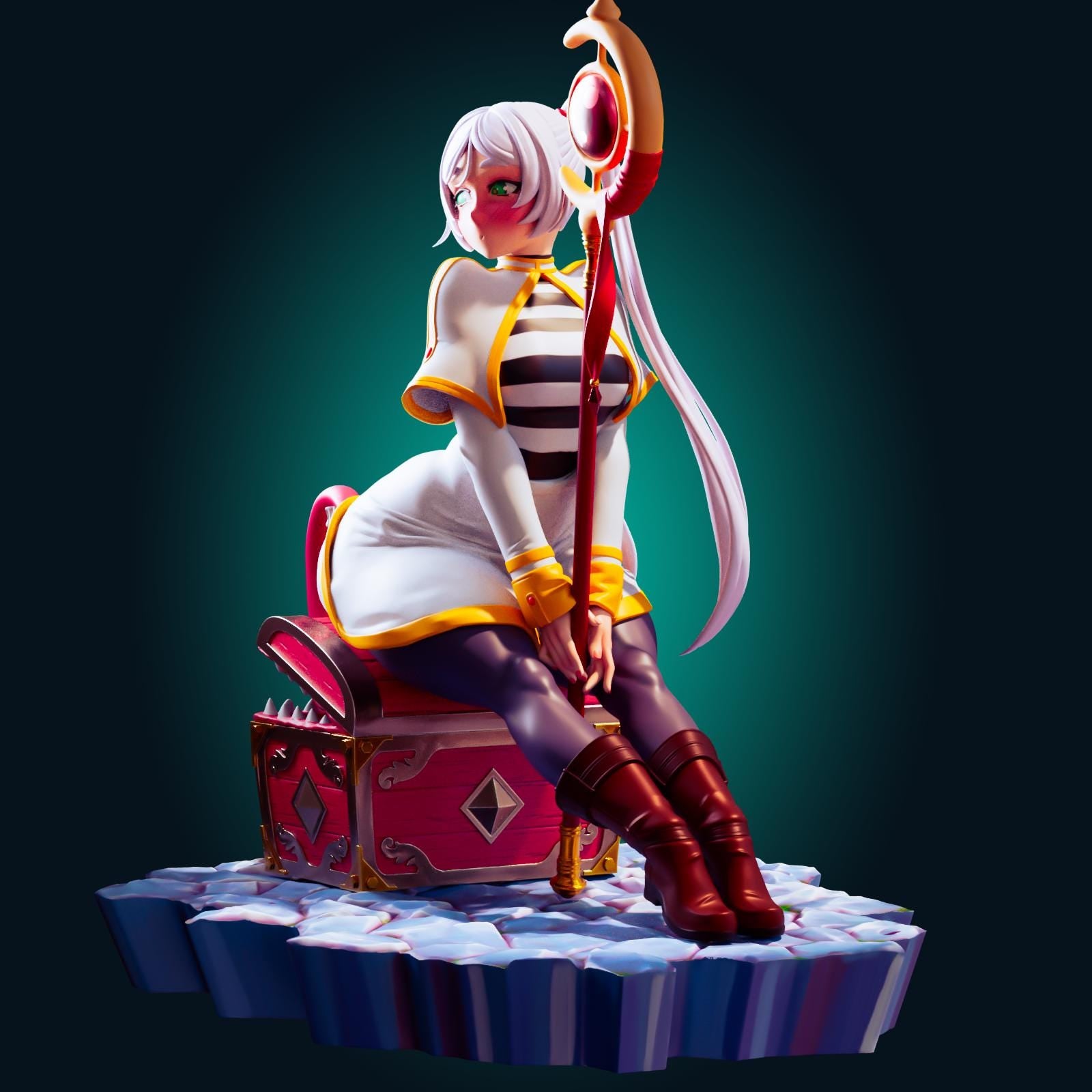 Sousou no Frieren Inspired Fanart - Frieren Resin Model Kit Designed by Officer Rhu