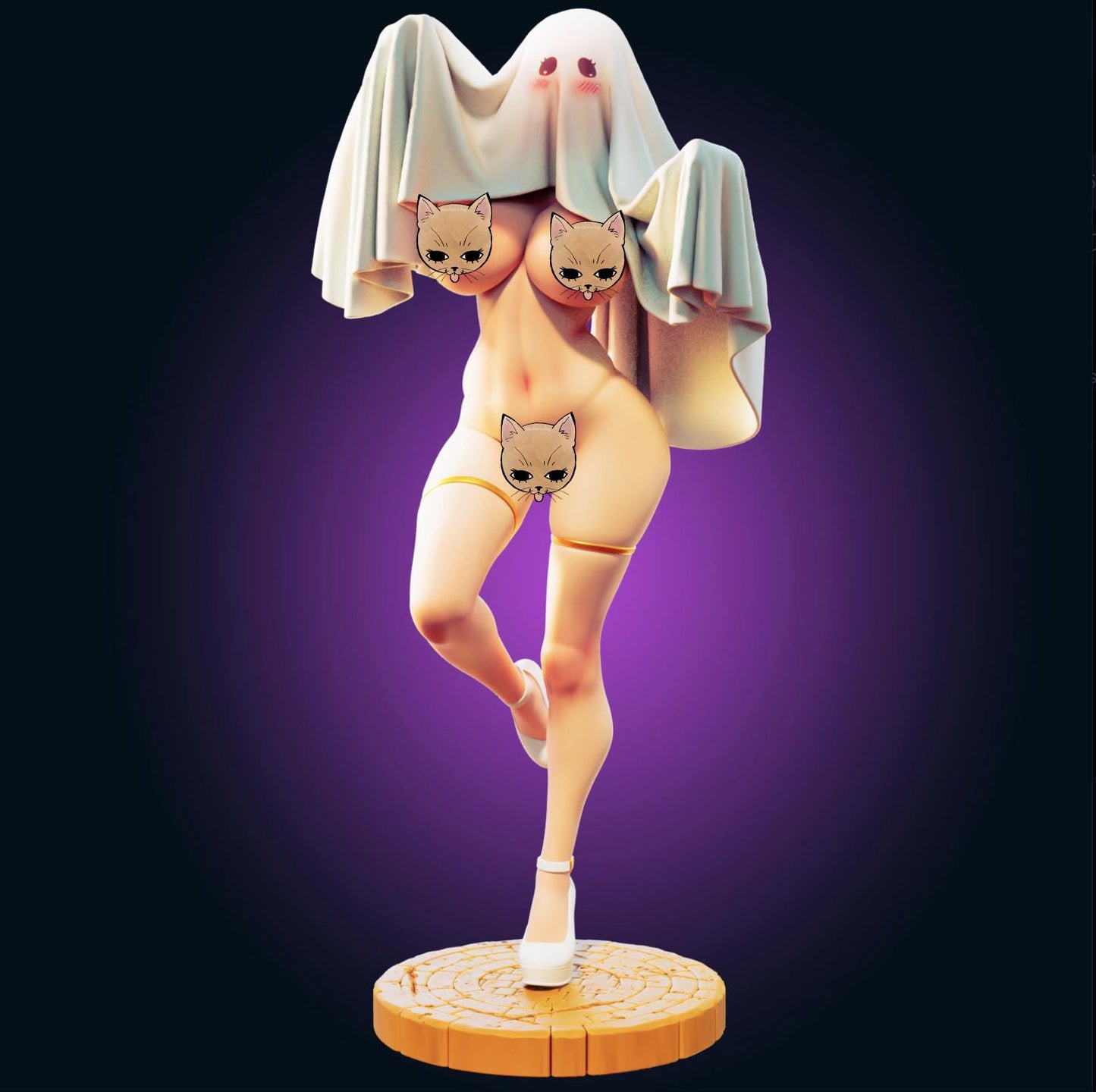 Ghost Girl Waifu Model Kit | 3D Resin Print Figurine | Officer Rhu