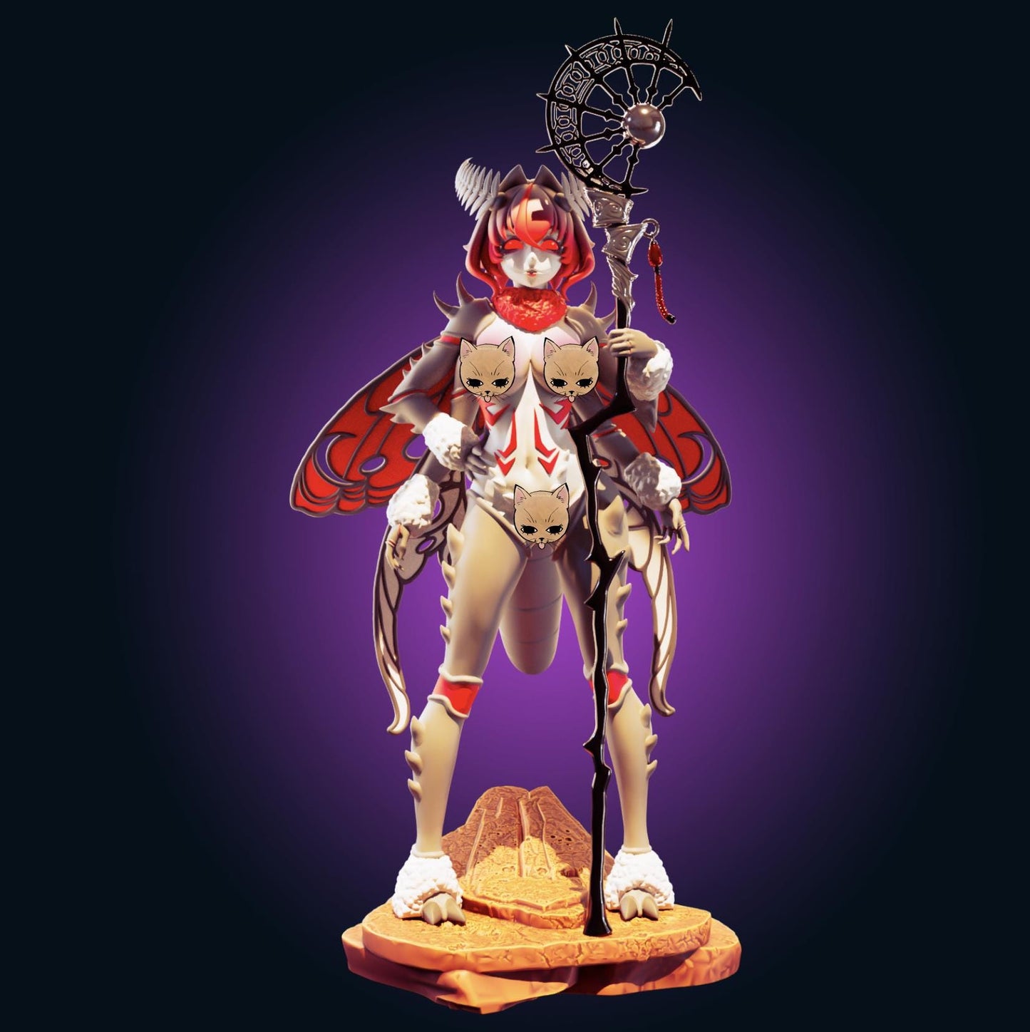 Moth Girl Waifu Model Kit | 3D Resin Print Figurine | Officer Rhu