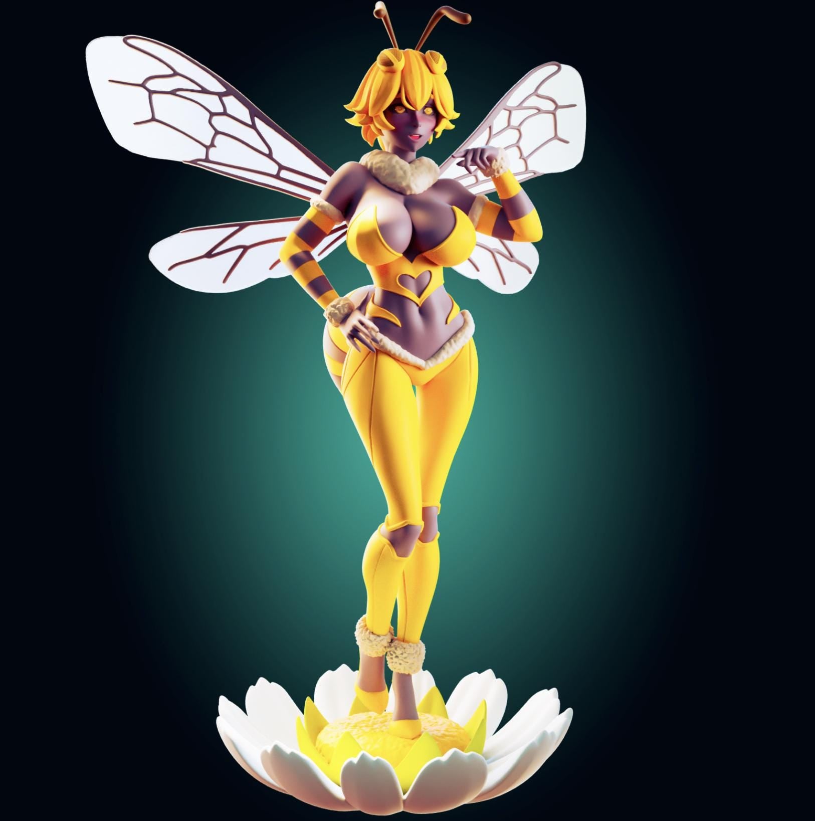 Bee Girl Waifu Model Kit | 3D Resin Print Figurine | Officer Rhu