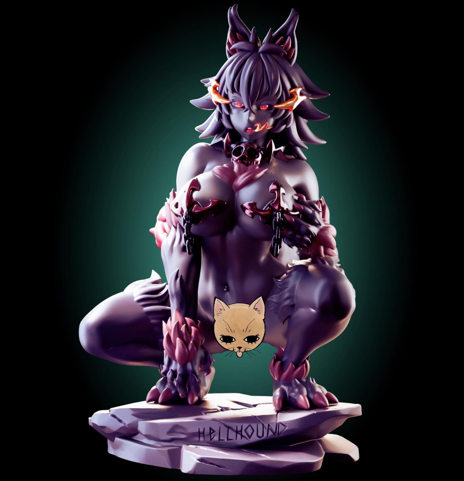 Hellhound Monster Furry Girl Waifu Resin Model Kit Designed by Officer Rhu