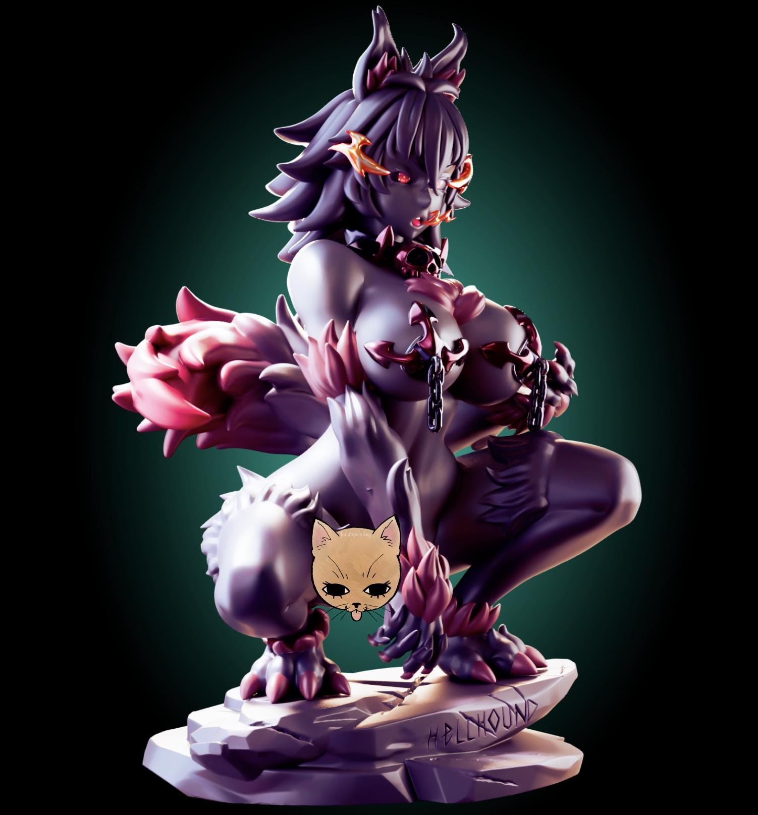 Hellhound Monster Furry Girl Waifu Resin Model Kit Designed by Officer Rhu