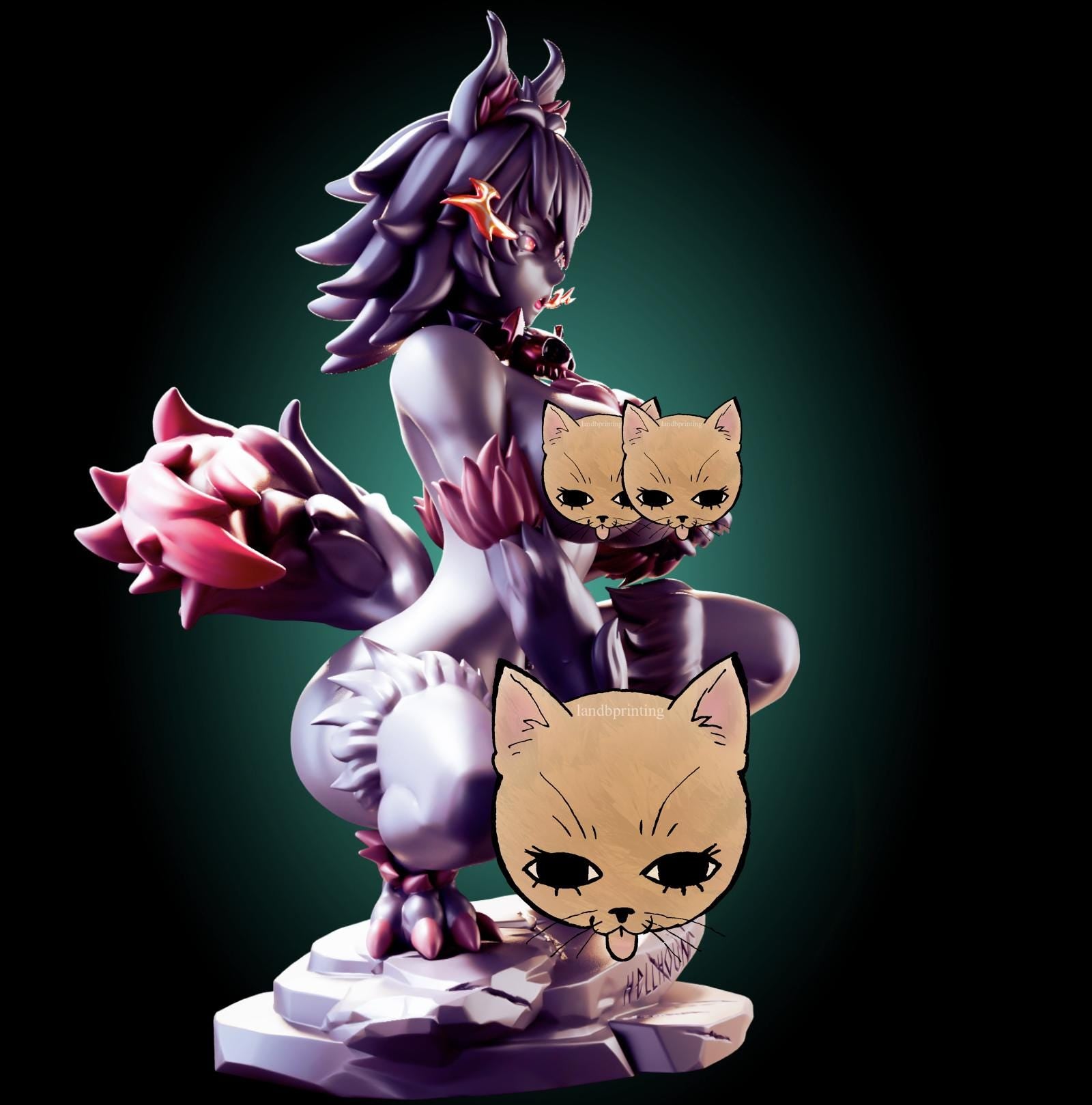 Hellhound Monster Furry Girl Waifu Resin Model Kit Designed by Officer Rhu