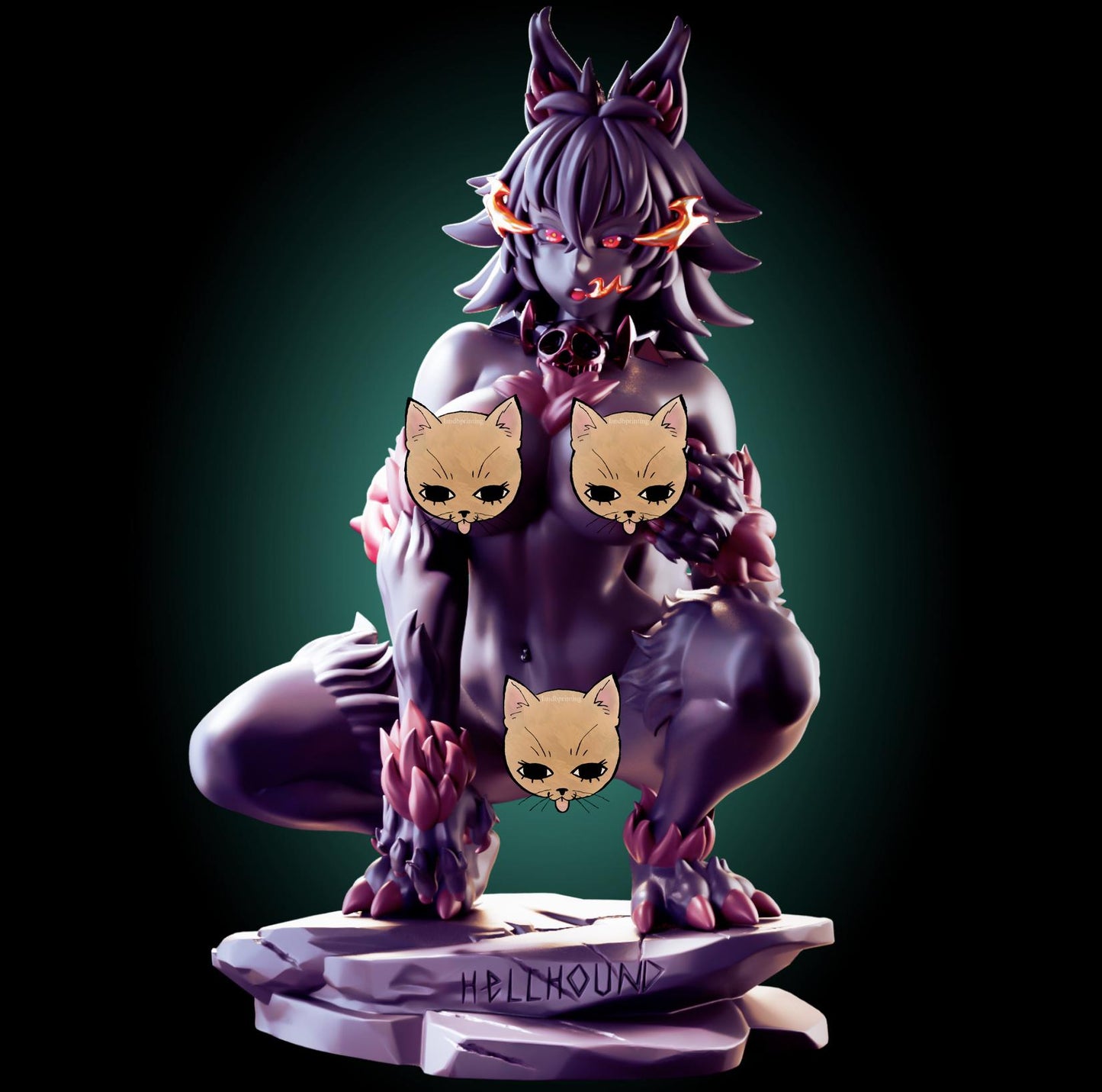 Hellhound Monster Furry Girl Waifu Resin Model Kit Designed by Officer Rhu