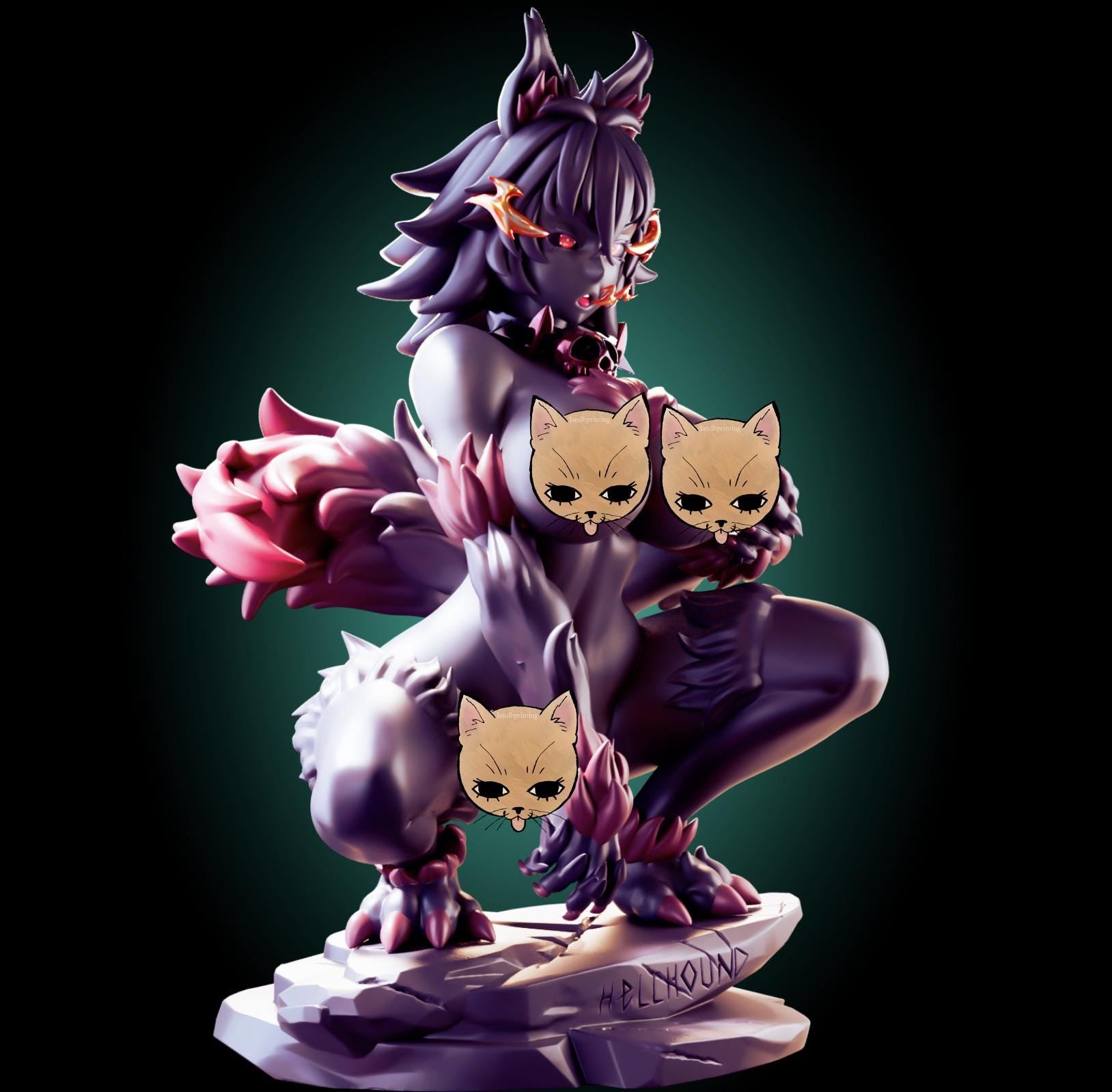 Hellhound Monster Furry Girl Waifu Resin Model Kit Designed by Officer Rhu