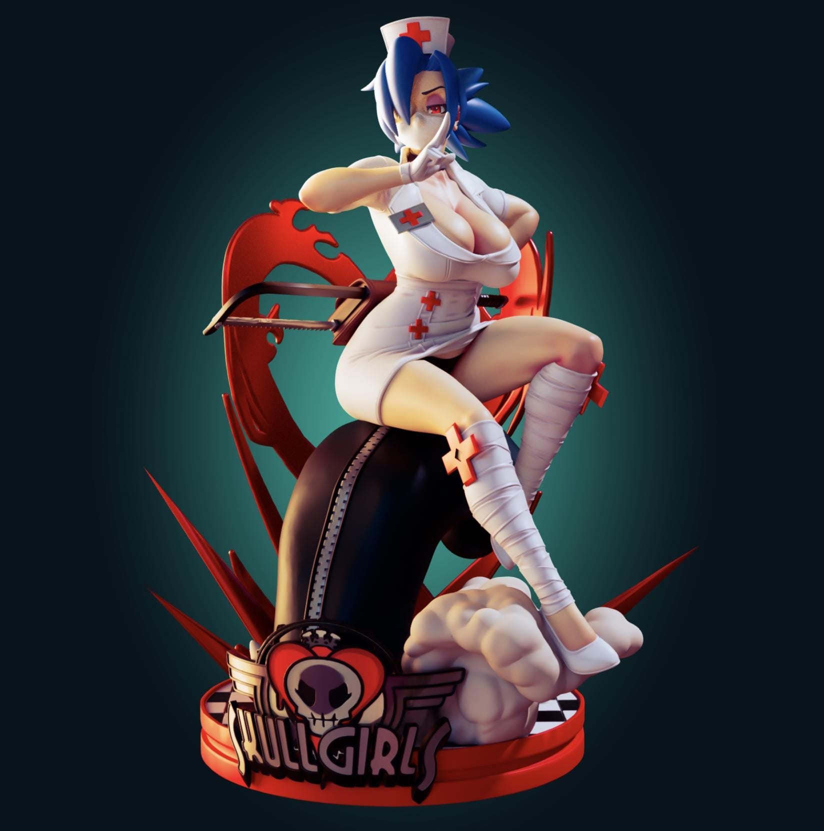 Skullgirls Inspired Valentine Model Kit | 3D Resin Print Figurine | Officer Rhu