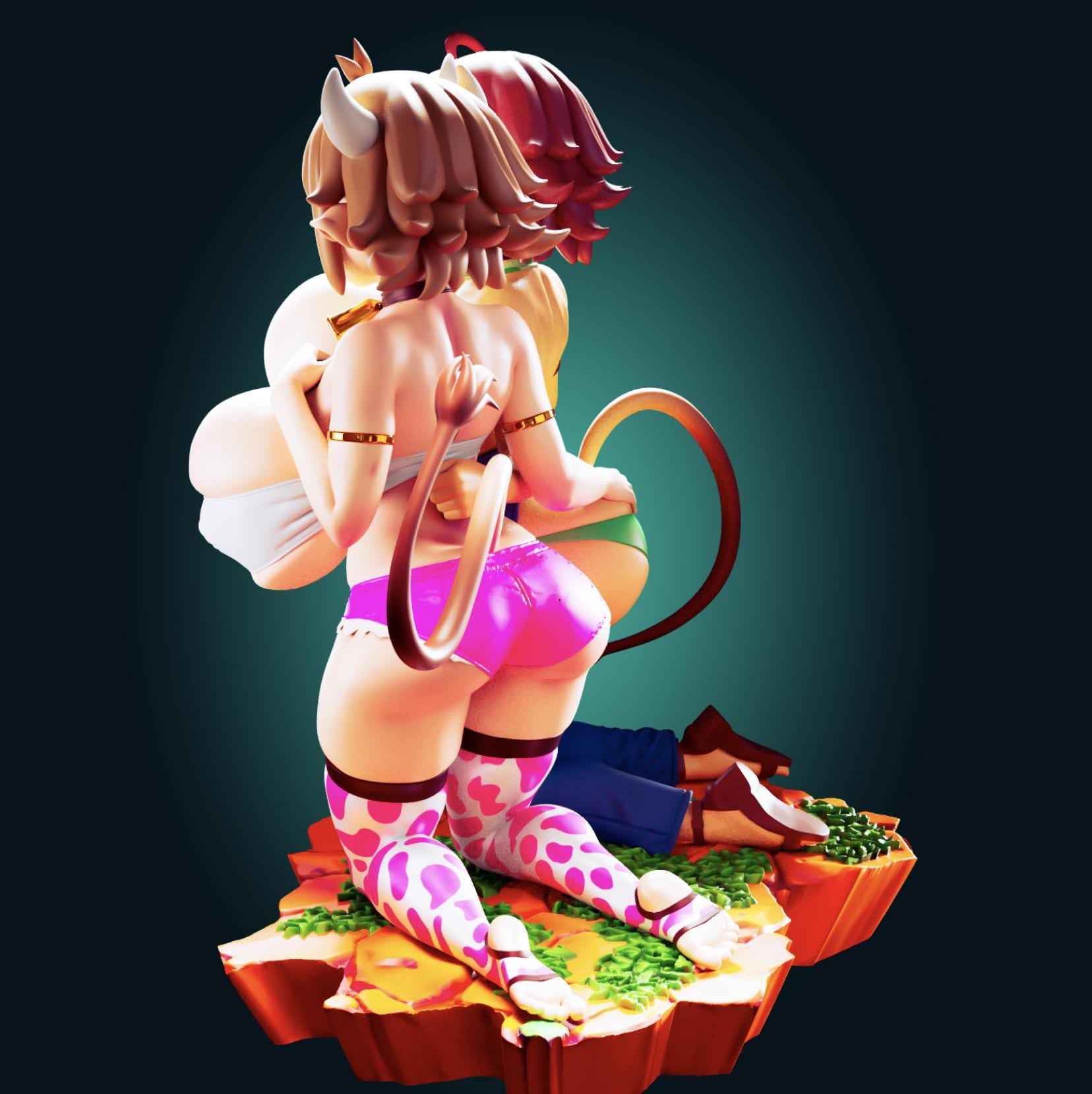 Interspecies Reviewers Inspired Fanart - Milky & Guinea Resin Model Kit Designed by Officer Rhu