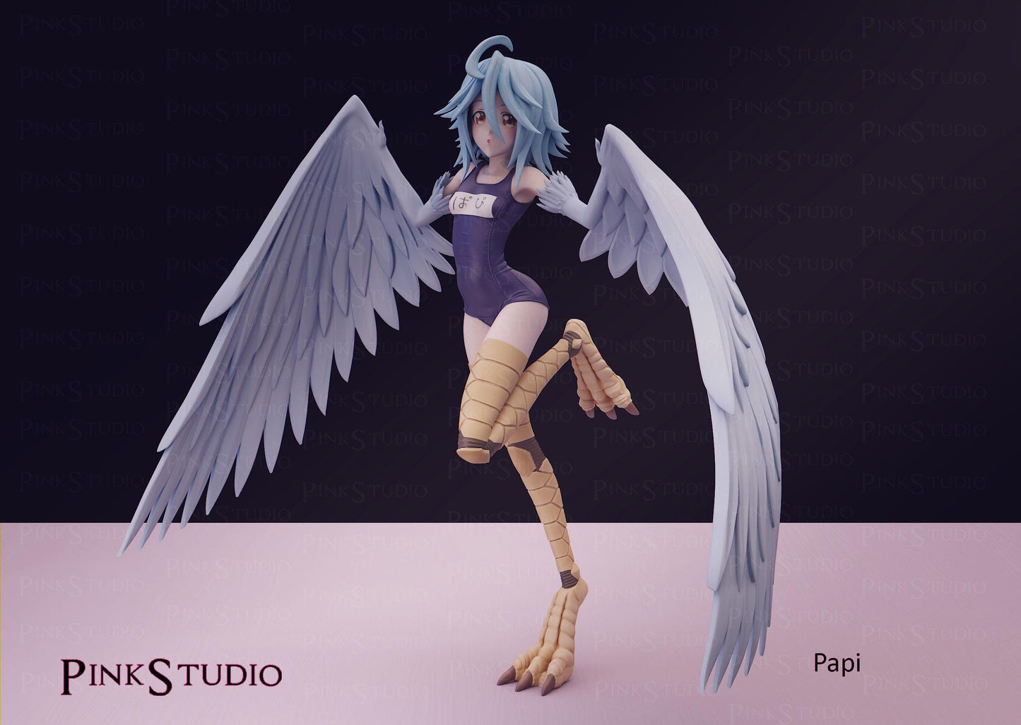 Monster Musume Inspired Fanart Papi the Harpy Resin Model Kit 17.5cm