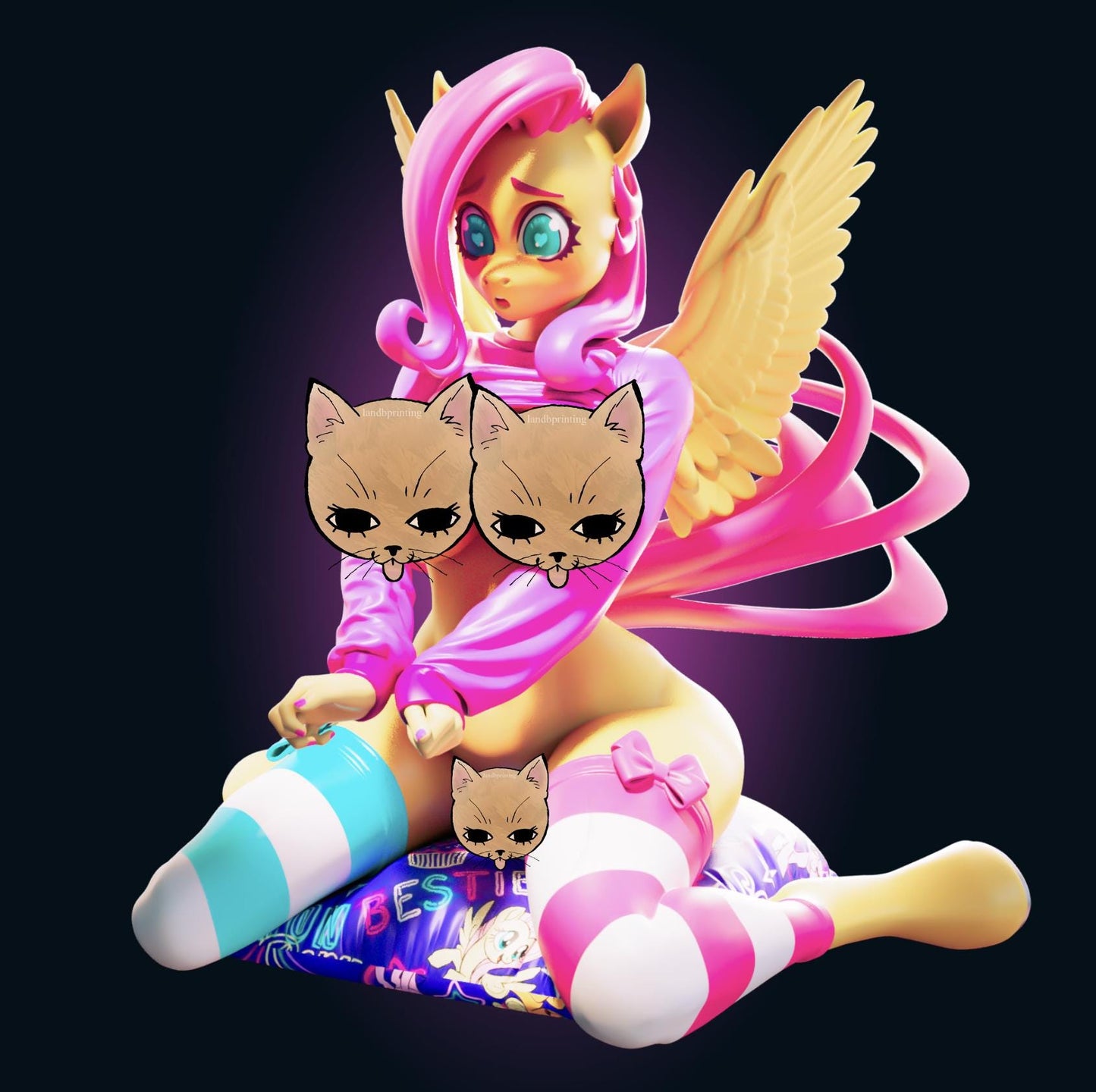Flutter Pony Girl Inspired Fanart Resin Model Kit Designed by Officer Rhu