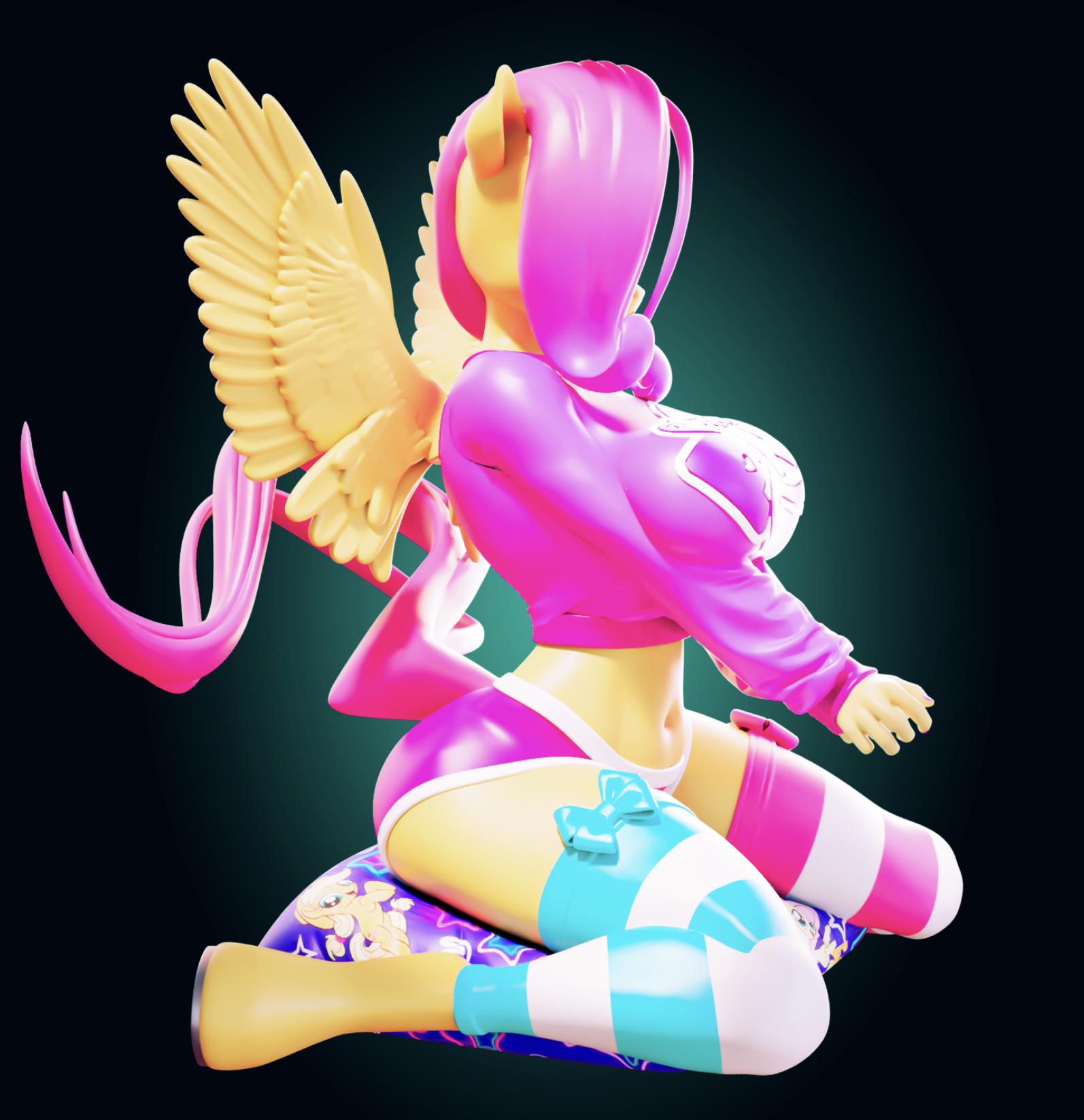 Flutter Pony Girl Inspired Fanart Resin Model Kit Designed by Officer Rhu