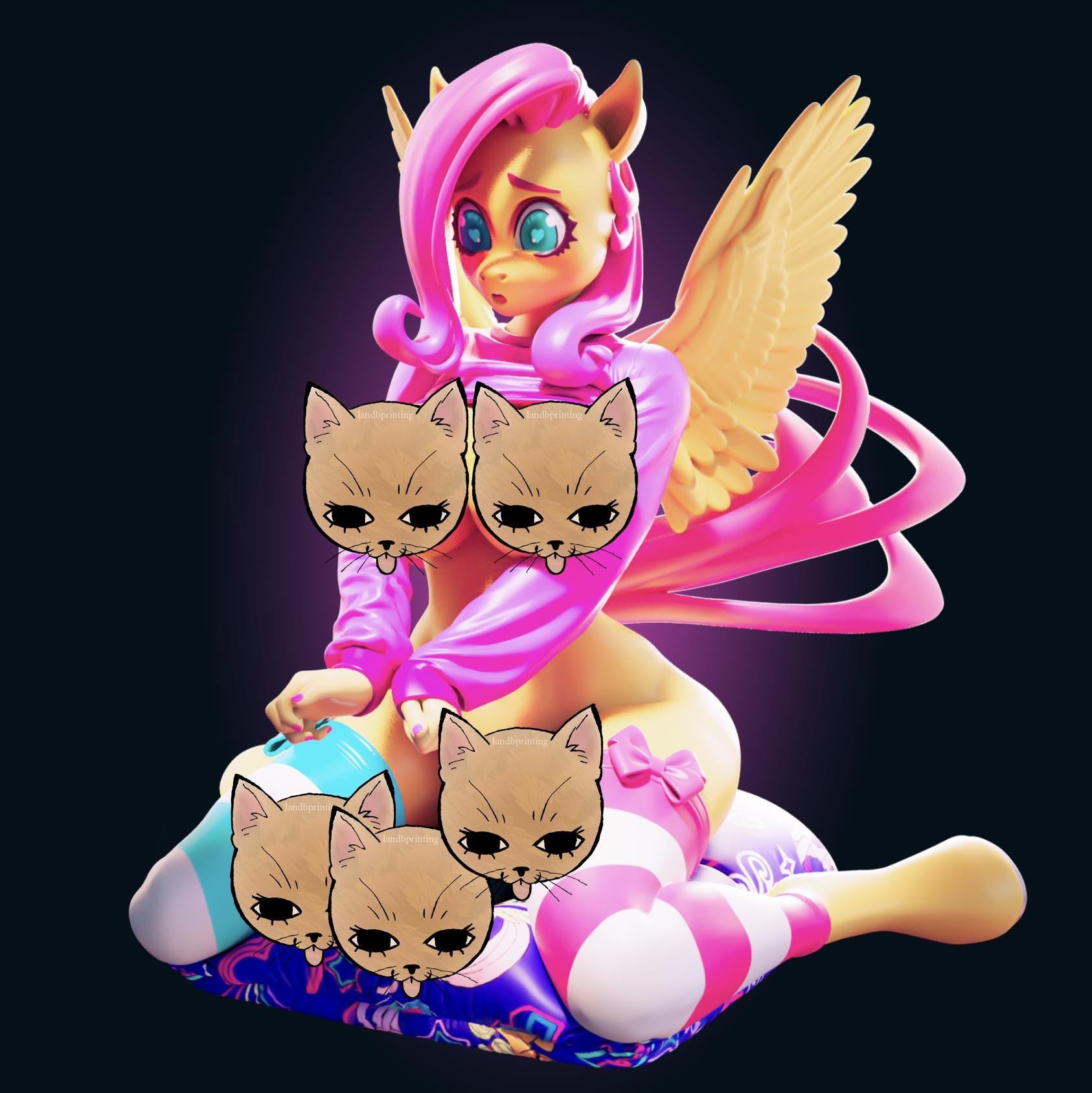 Flutter Pony Girl Inspired Fanart Resin Model Kit Designed by Officer Rhu