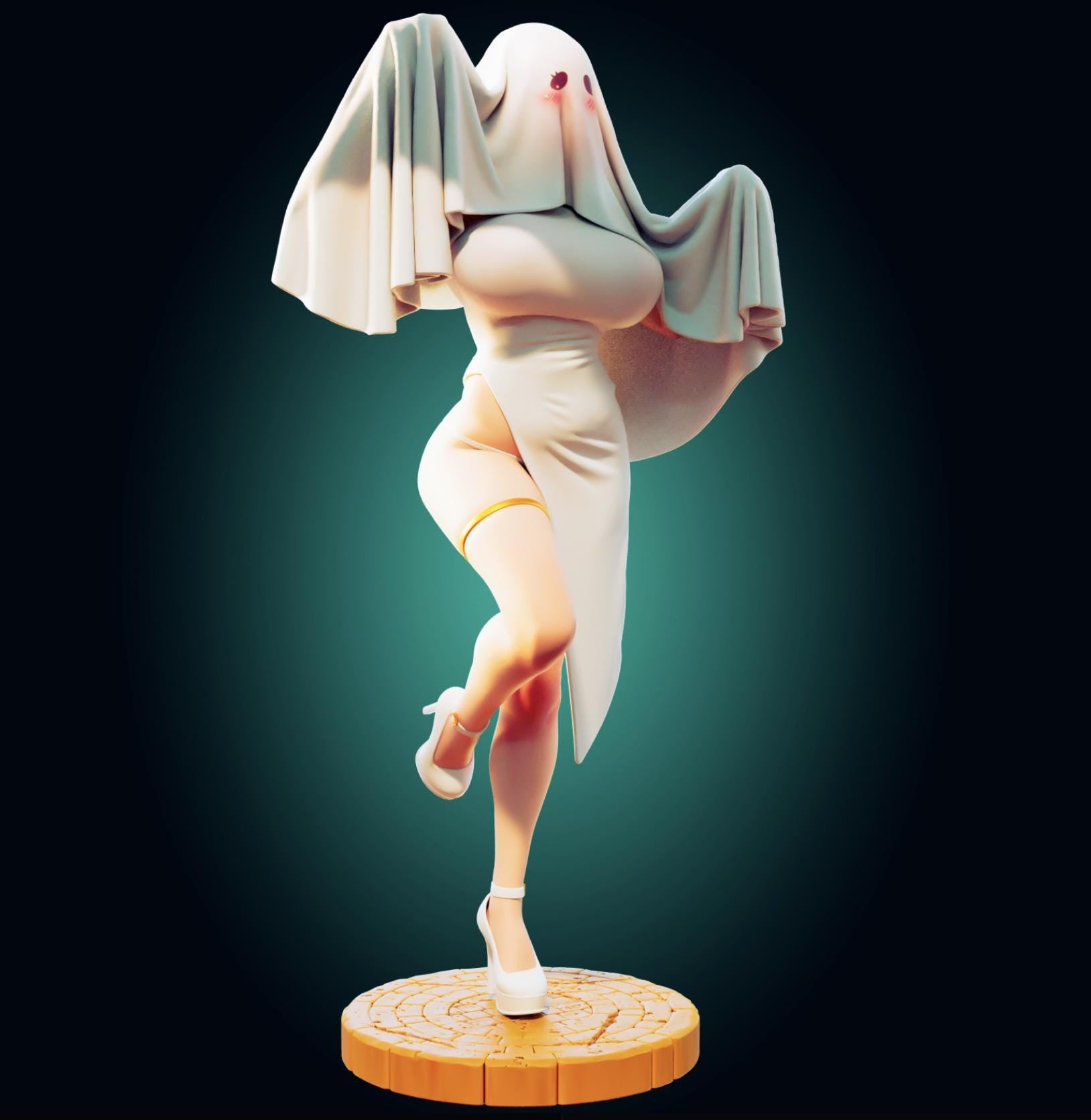Ghost Girl Waifu Model Kit | 3D Resin Print Figurine | Officer Rhu