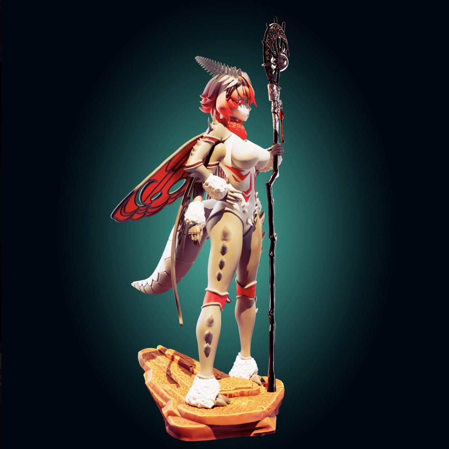 Moth Girl Waifu Model Kit | 3D Resin Print Figurine | Officer Rhu