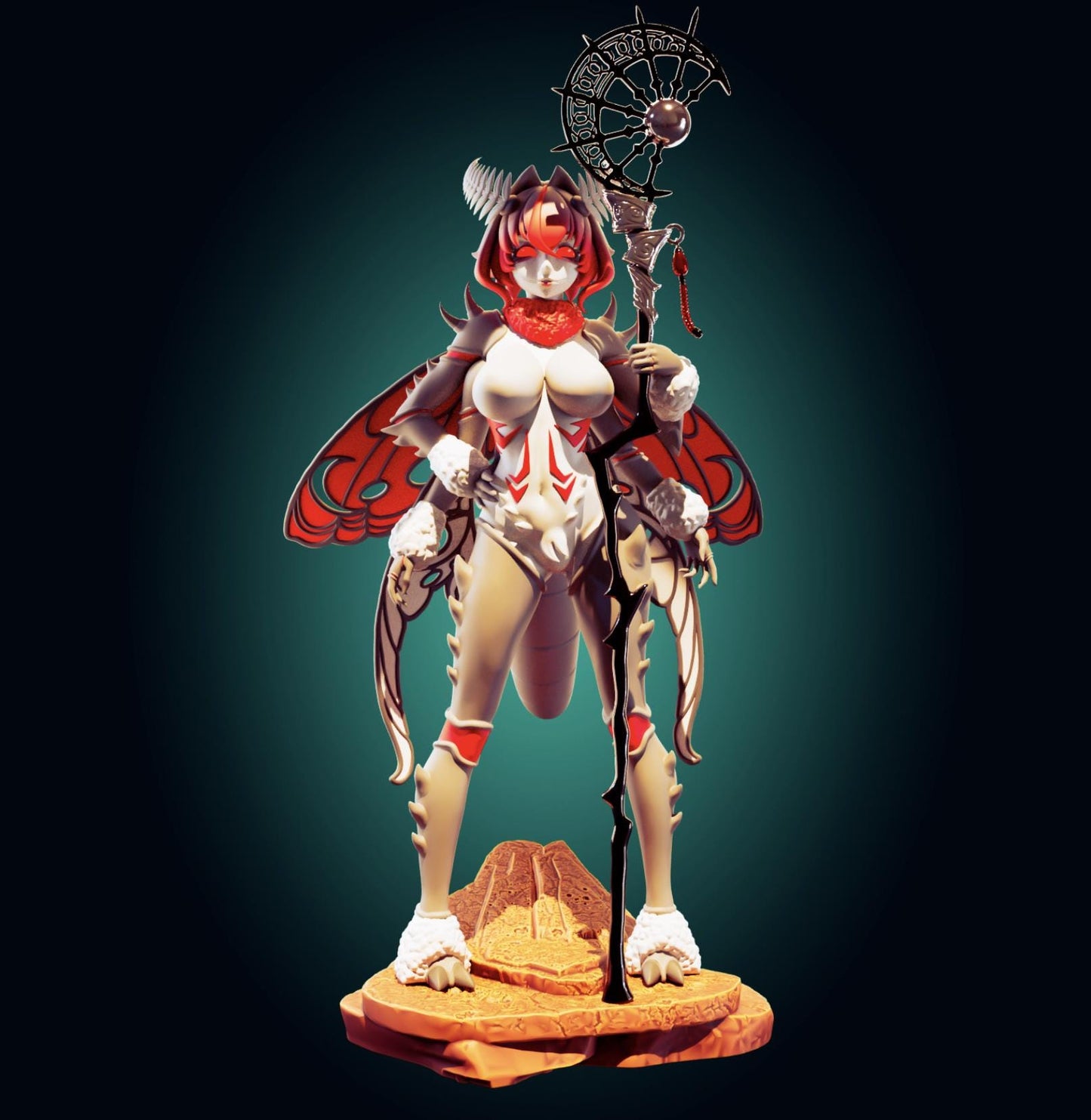 Moth Girl Waifu Model Kit | 3D Resin Print Figurine | Officer Rhu