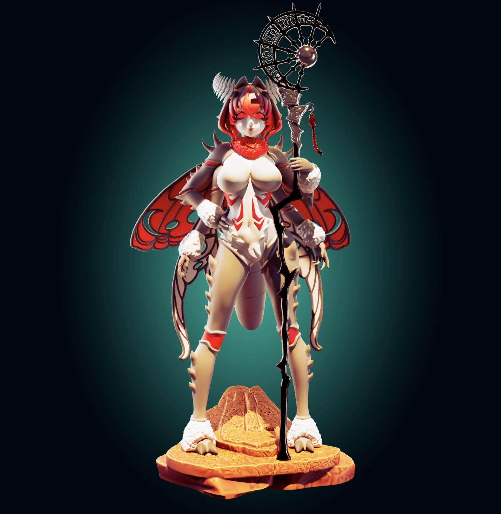 Moth Girl Waifu Model Kit | 3D Resin Print Figurine | Officer Rhu