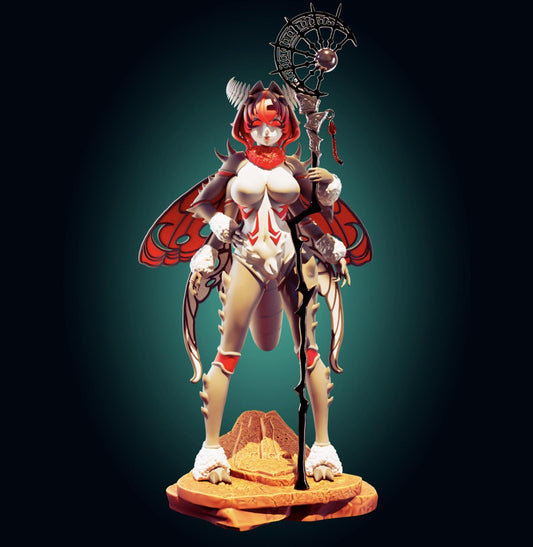 Moth Girl Waifu Model Kit | 3D Resin Print Figurine | Officer Rhu