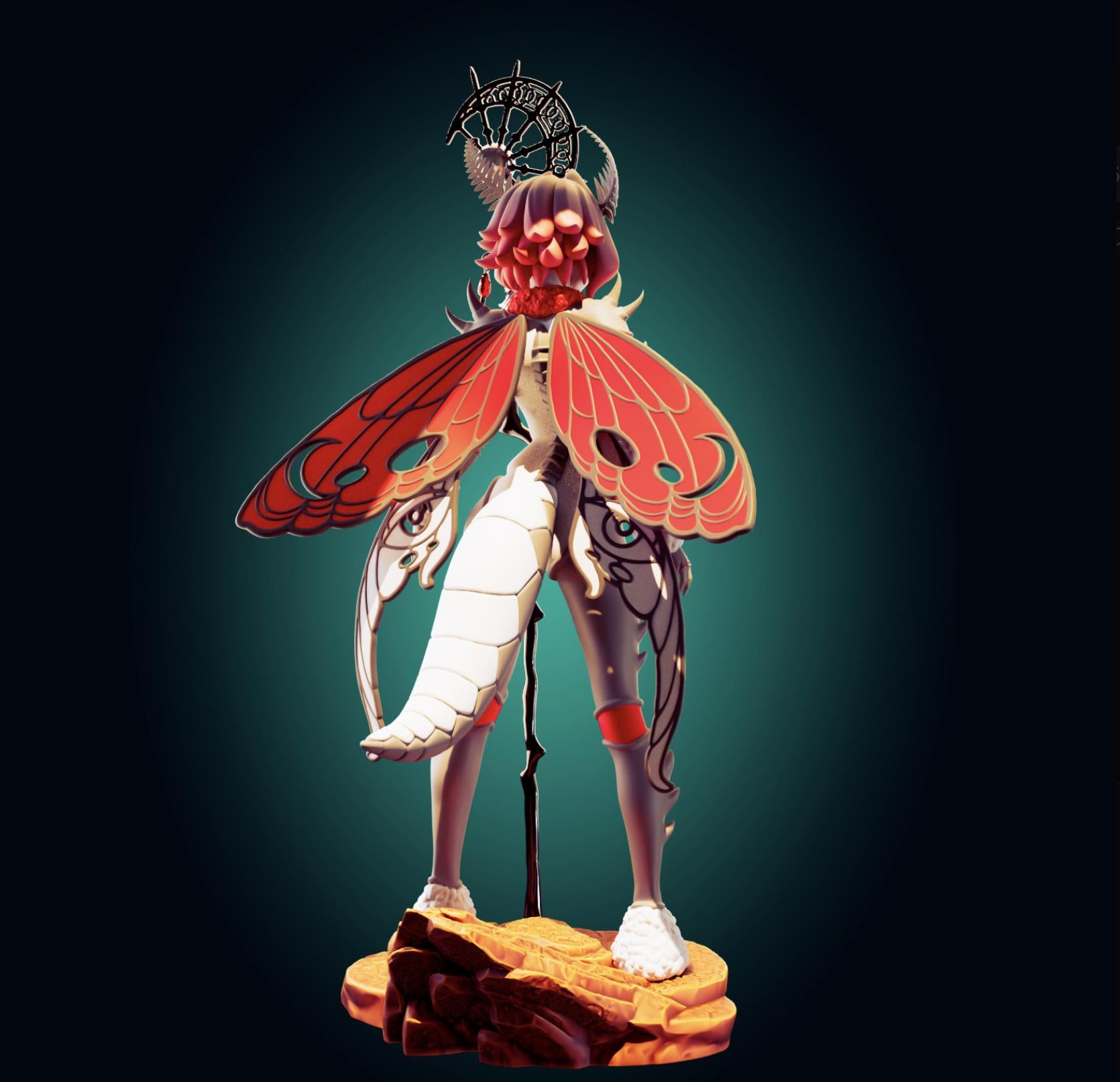 Moth Girl Waifu Resin Model Kit Designed by Officer Rhu