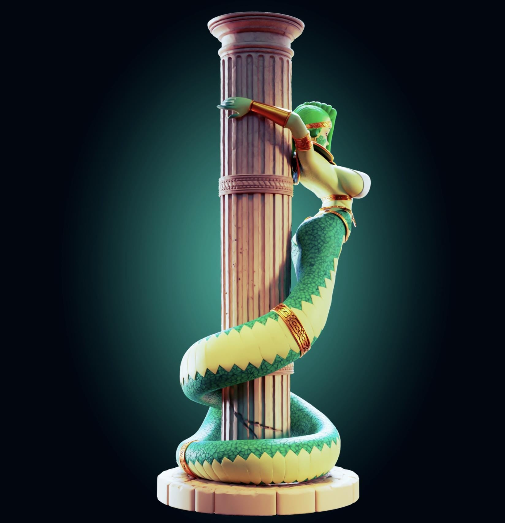 Medusa Snake Girl Model Kit | 3D Resin Print Figurine | Officer Rhu