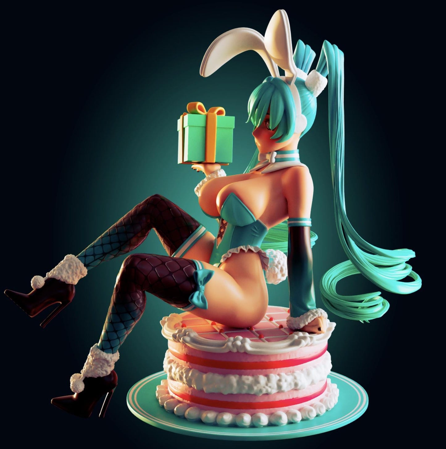 Hatsune Miku Inspired Bunny Girl Resin Model Kit - Designed by Officer Rhu