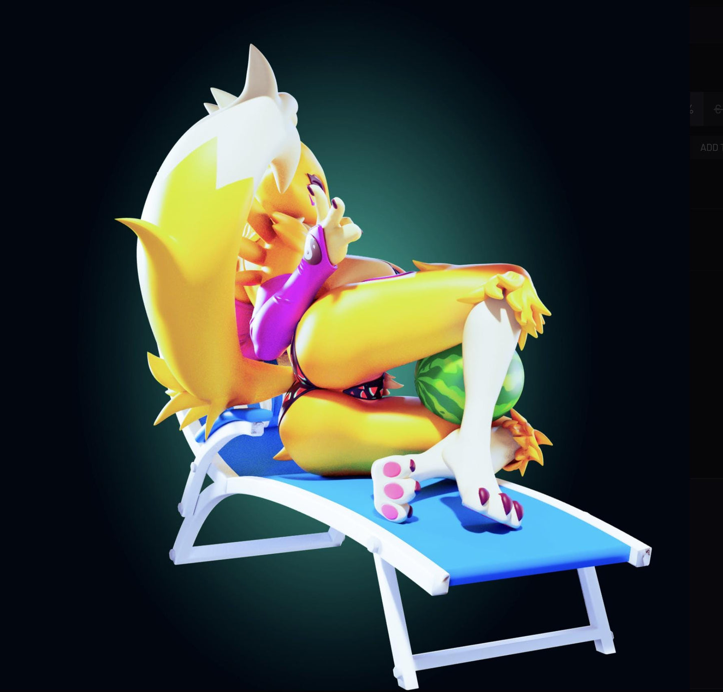 Renamon Inspired Fox Girl Resin Model Kit - Designed by Officer Rhu