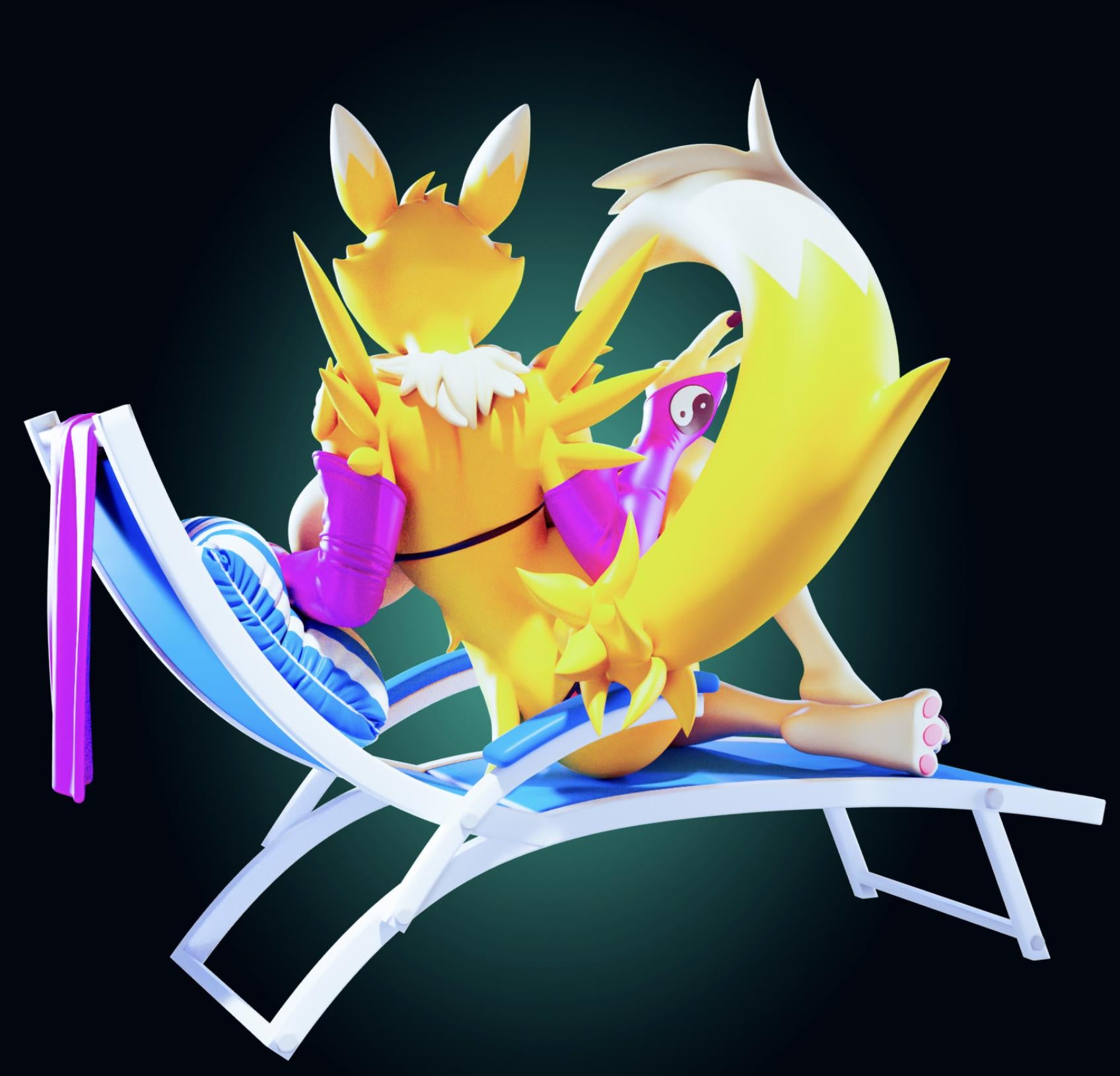 Renamon Inspired Fox Girl Resin Model Kit - Designed by Officer Rhu