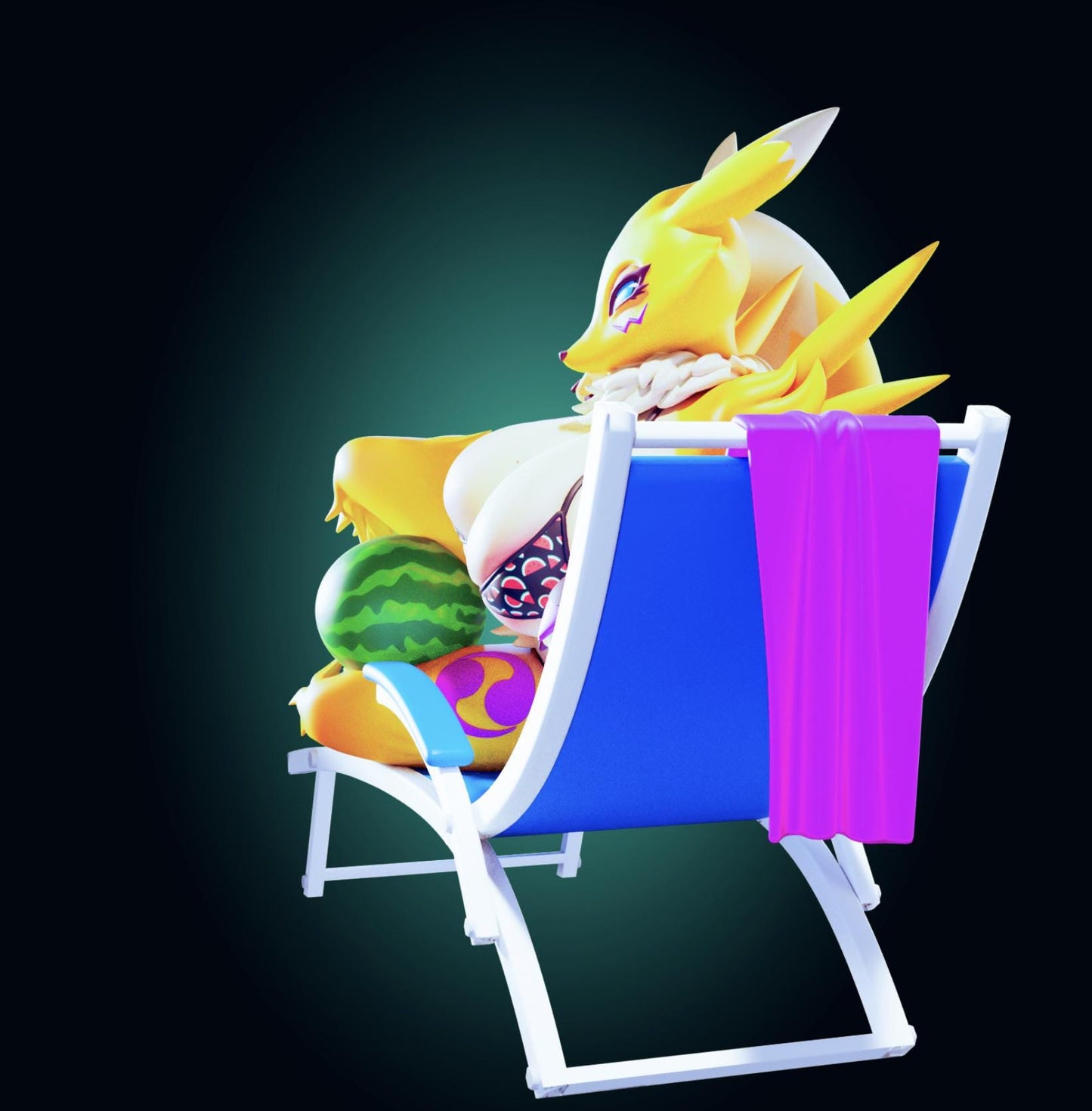 Renamon Inspired Fox Girl Resin Model Kit - Designed by Officer Rhu