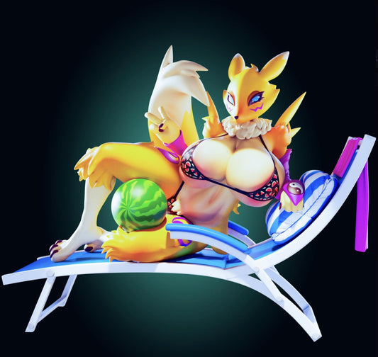 Renamon Inspired Fox Girl Resin Model Kit - Designed by Officer Rhu