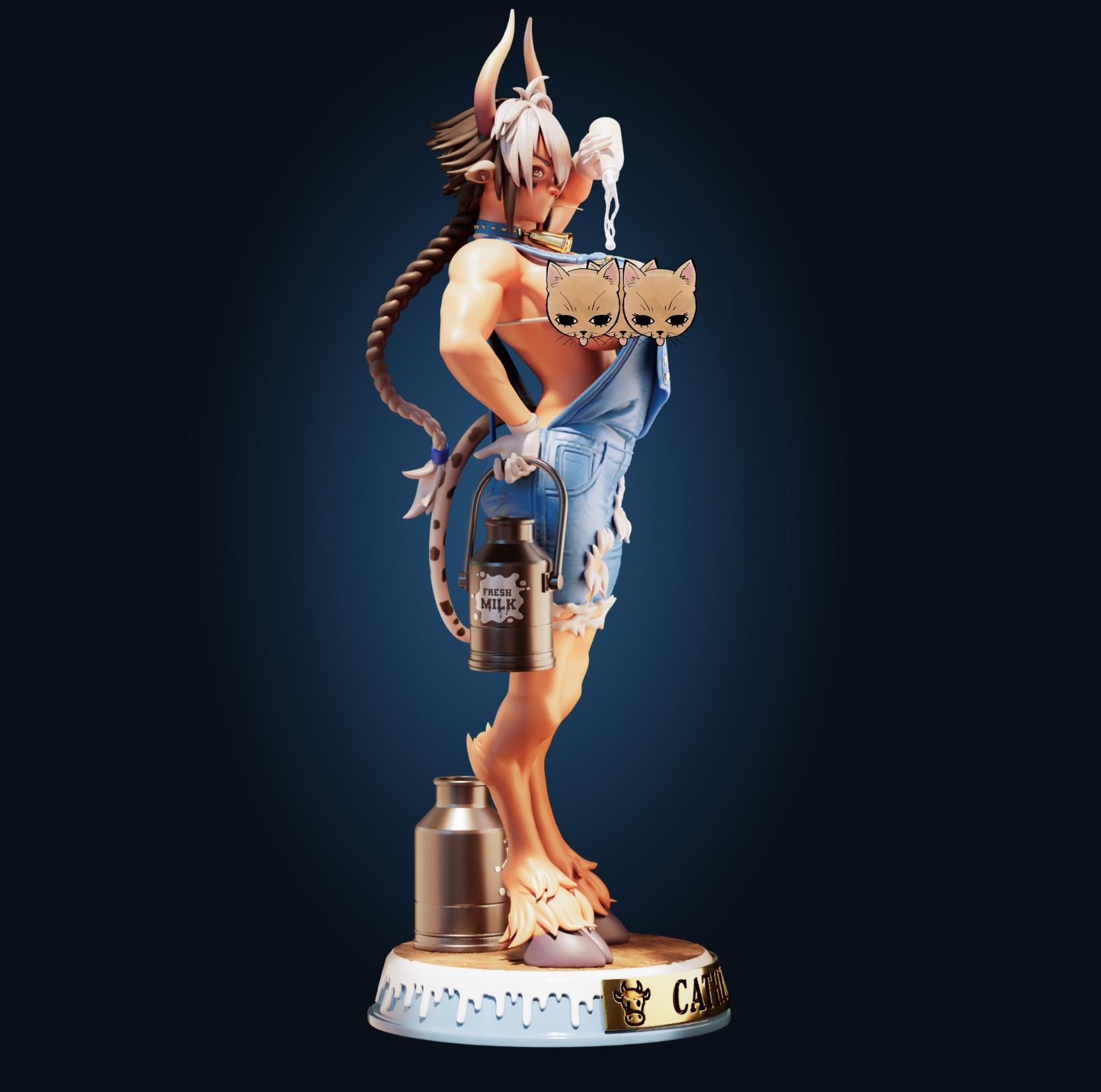 Cathyl Inspired Minotaur Cow Girl Resin Model Kit - Designed by Officer Rhu