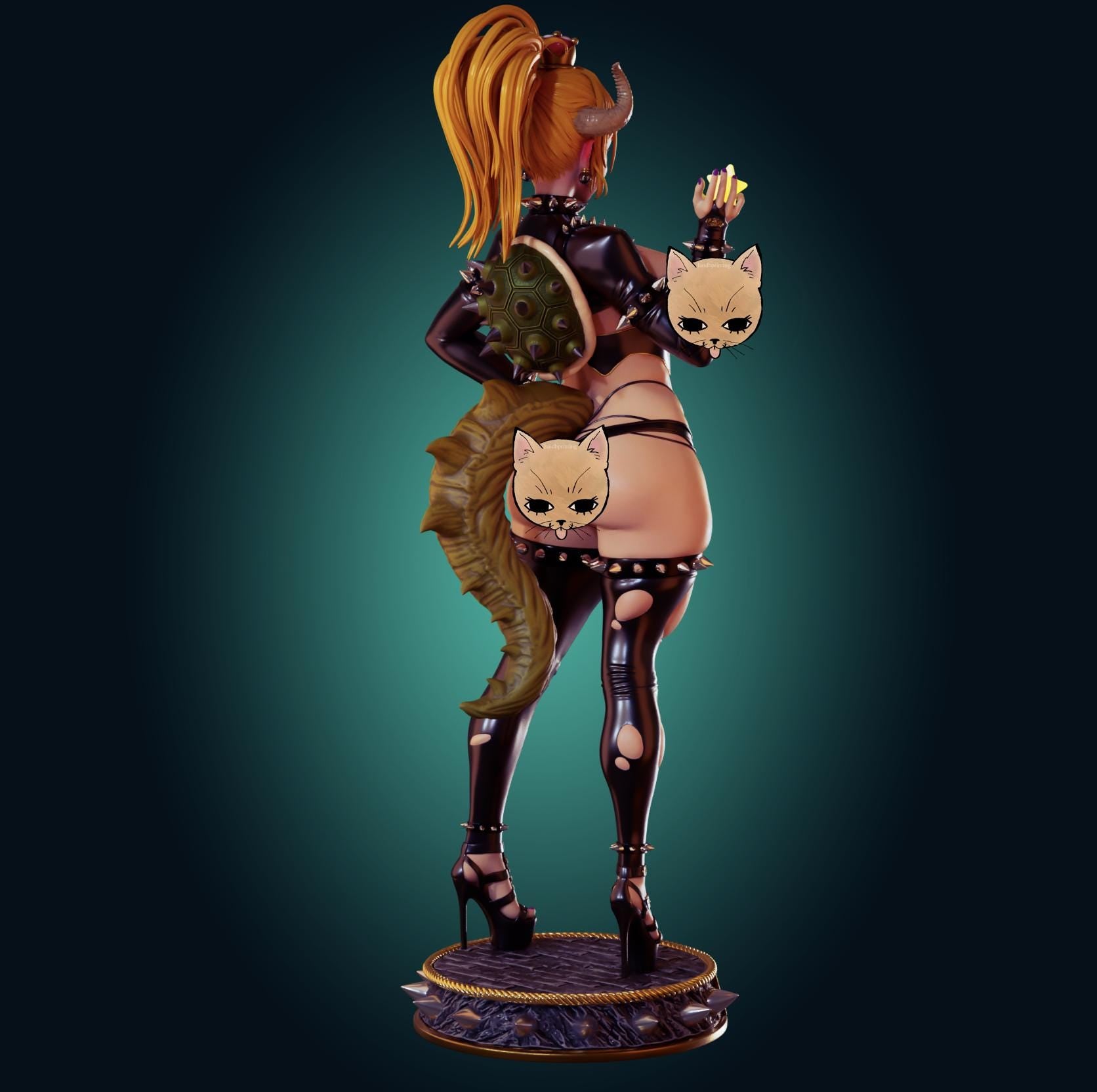 Bowsette Inspired Resin Model Kit | 3D Resin Print Figurine | Designed by Officer Rhu