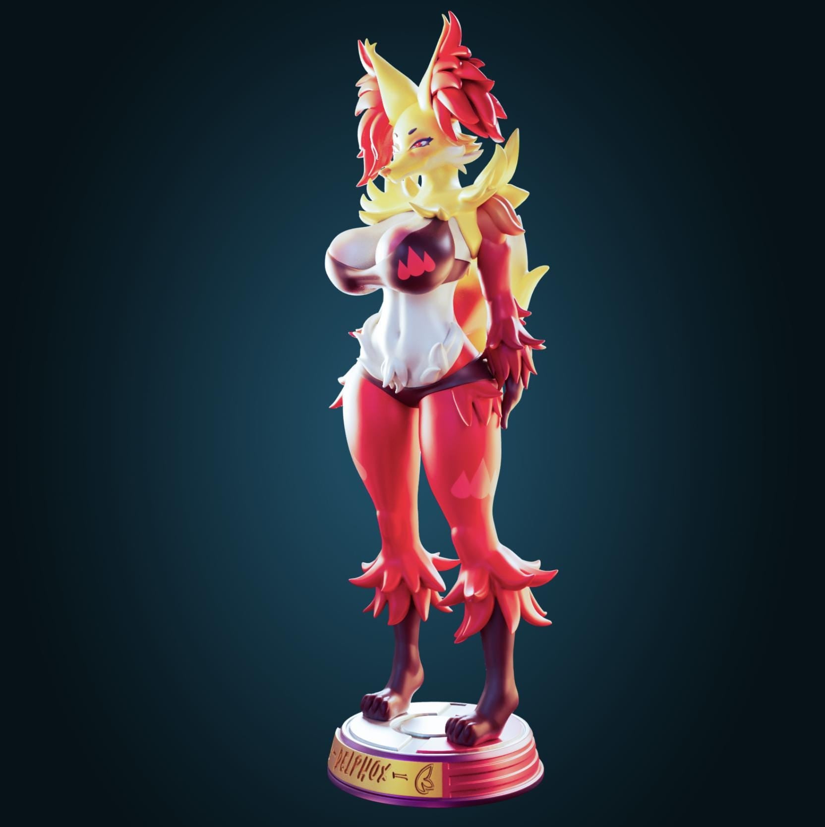 Fox Girl Resin Model Kit | 3D Resin Print Figurine | Officer Rhu