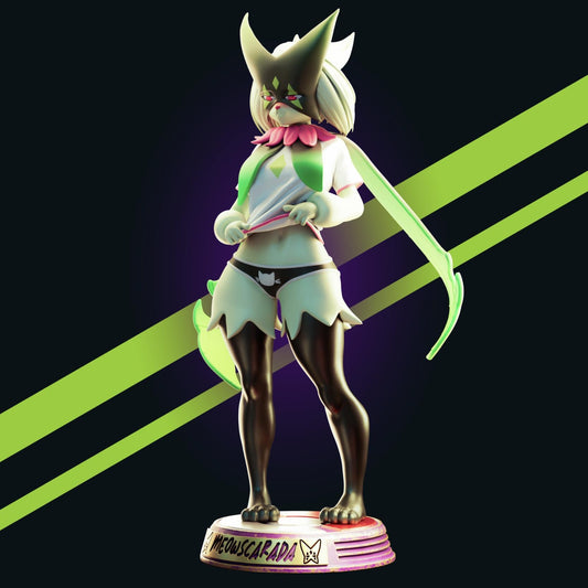 Green Cat Girl Resin Model Kit - Designed by Officer Rhu