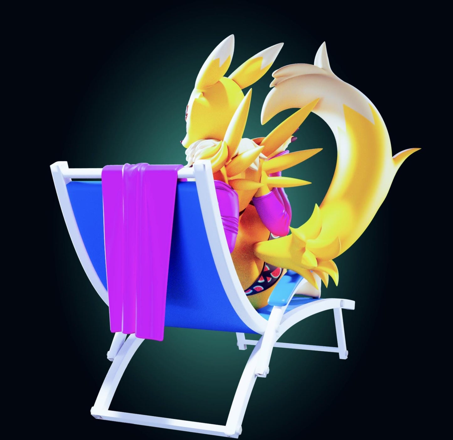 Renamon Inspired Fox Girl Resin Model Kit - Designed by Officer Rhu