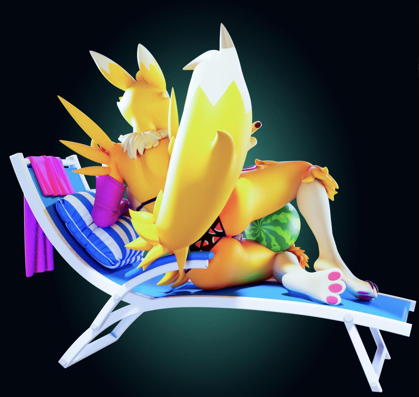 Renamon Inspired Fox Girl Resin Model Kit - Designed by Officer Rhu