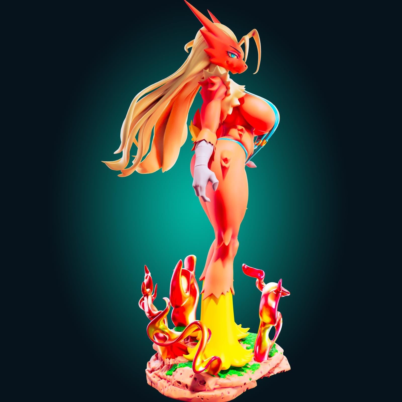 Fire Chicken Girl Resin Model Kit - Designed by Officer Rhu
