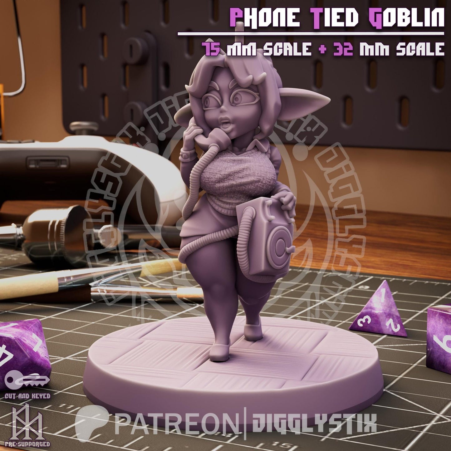 Phone Tied Goblin Mini - 32mm or 75 mm - Jigglystix