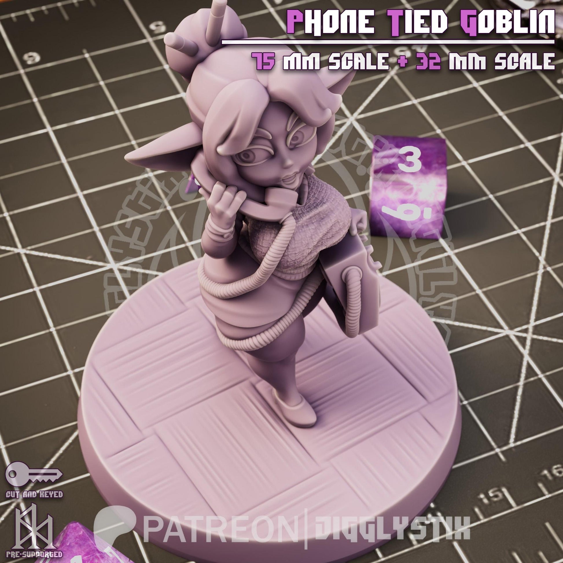 Phone Tied Goblin Mini - 32mm or 75 mm - Jigglystix